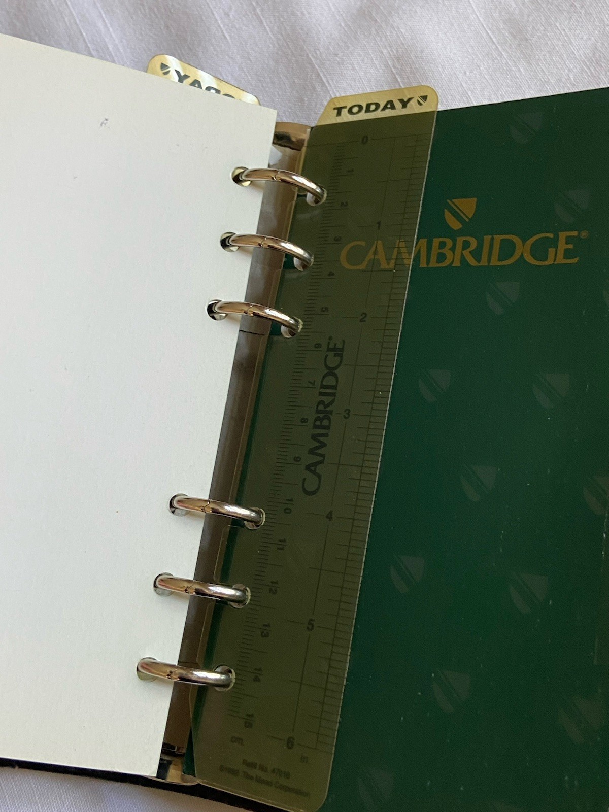 Vintage Cambridge 6 Ring Snap Compact Planner Binder Organizer – Green/Black
