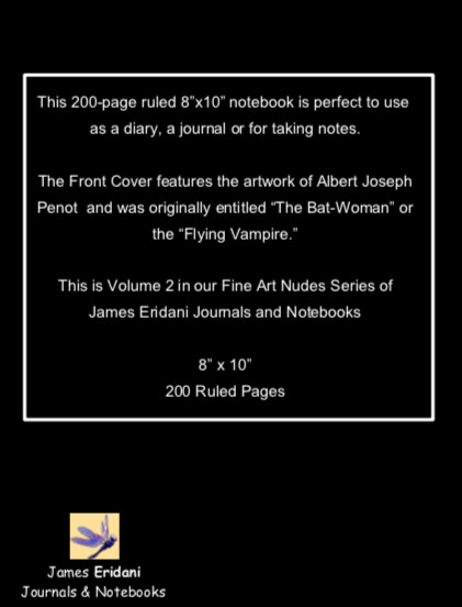 Flying Vampire 8×10 Journal/Notebook/Diary 200 Ruled Pages Fine Art Cover