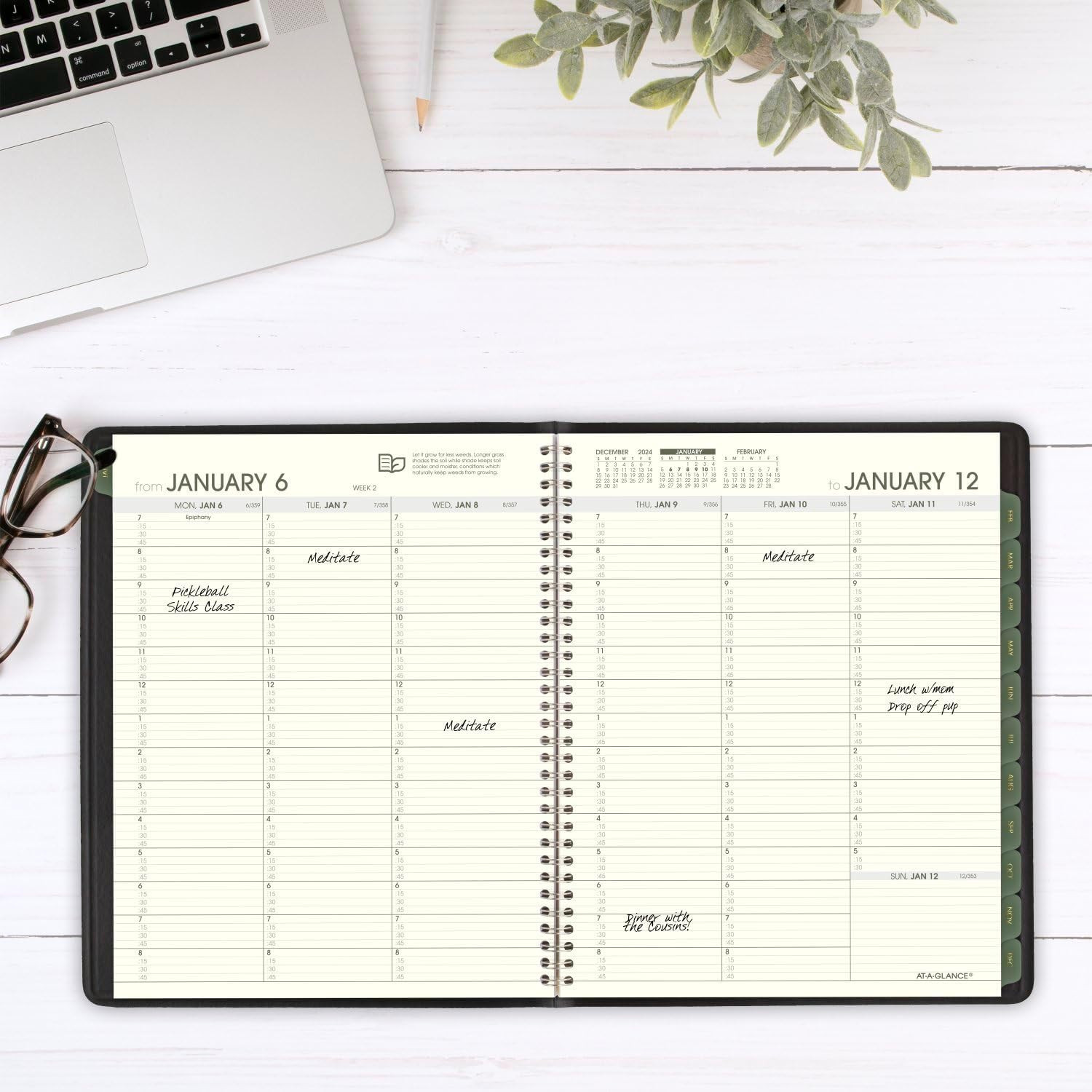 2025 Appointment Book Planner, Weekly & Monthly, 7″ X 8-3/4″, Medium, Quarter-Ho