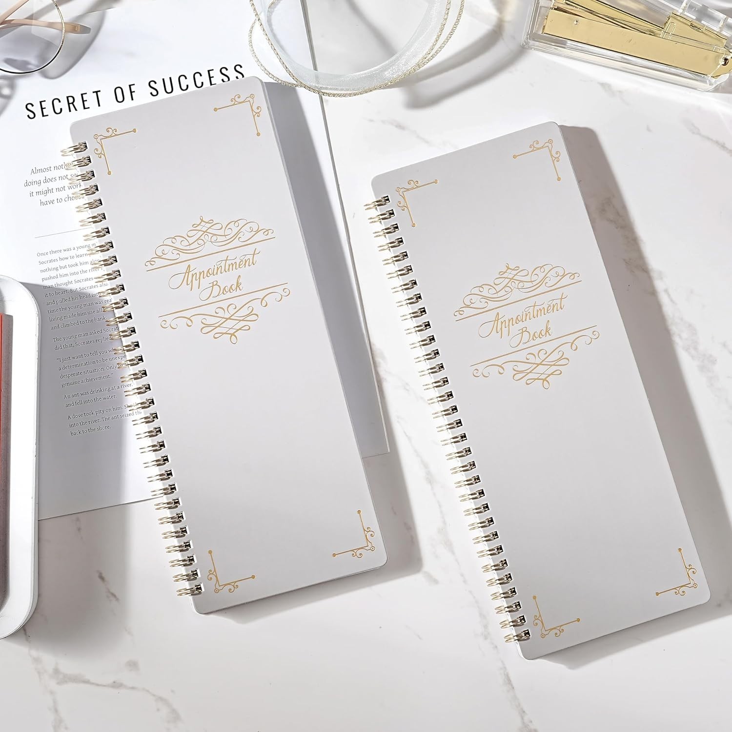 Salon Appointment Books 11.5×4.7 Inch Twin-Wire Binding for Hair Stylist
