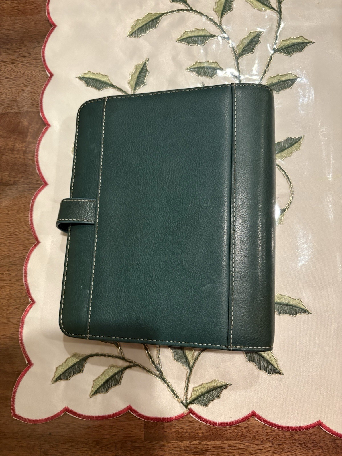 Franklin covey Vintage Aurora Full Grain Italian Leather Classic Teal/ Green