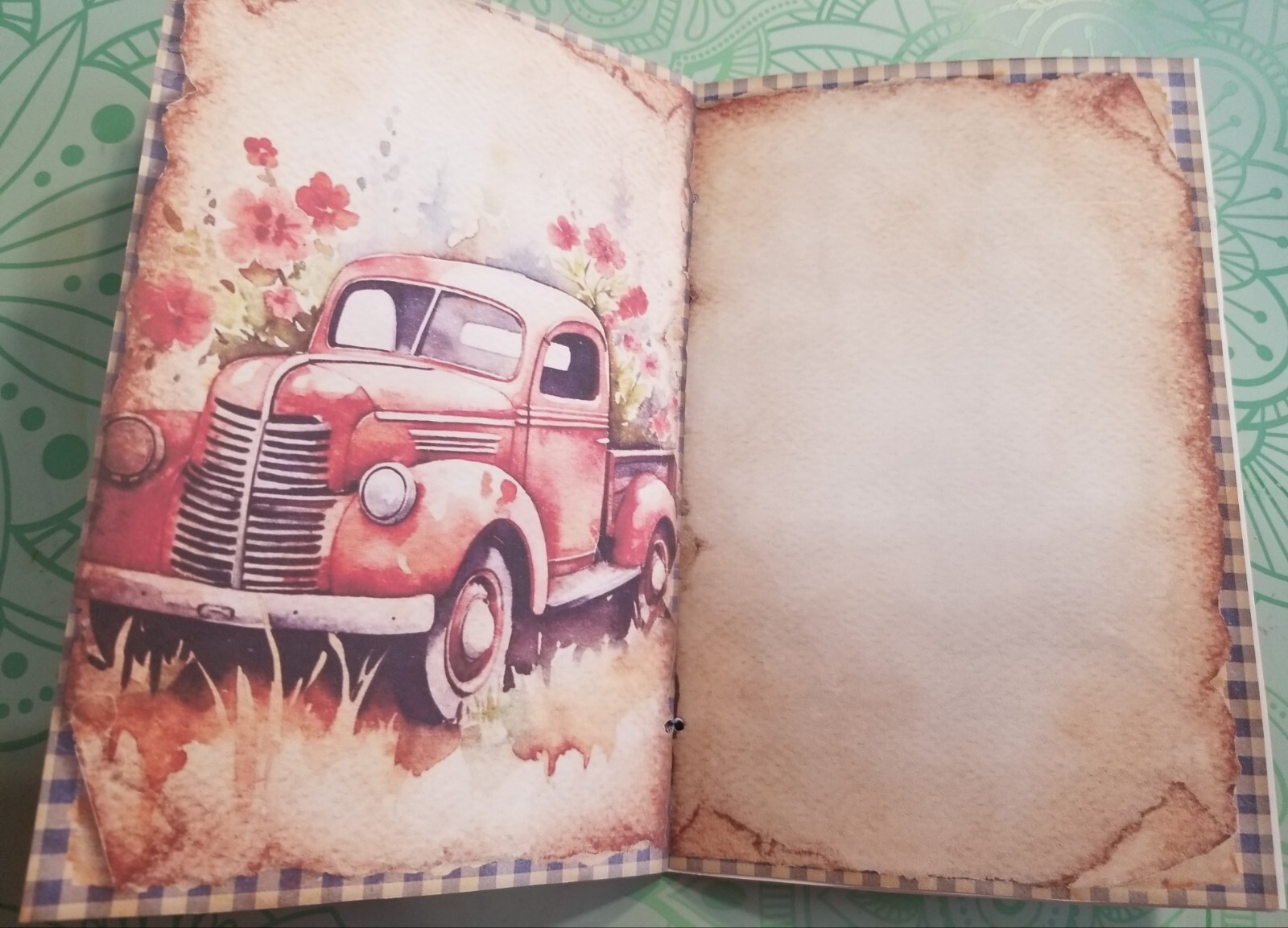 Junk Journal Blank Booklet “COUNTRY FARMHOUSE” HANDMADE LG 8.5″x5.5″ 40pgs