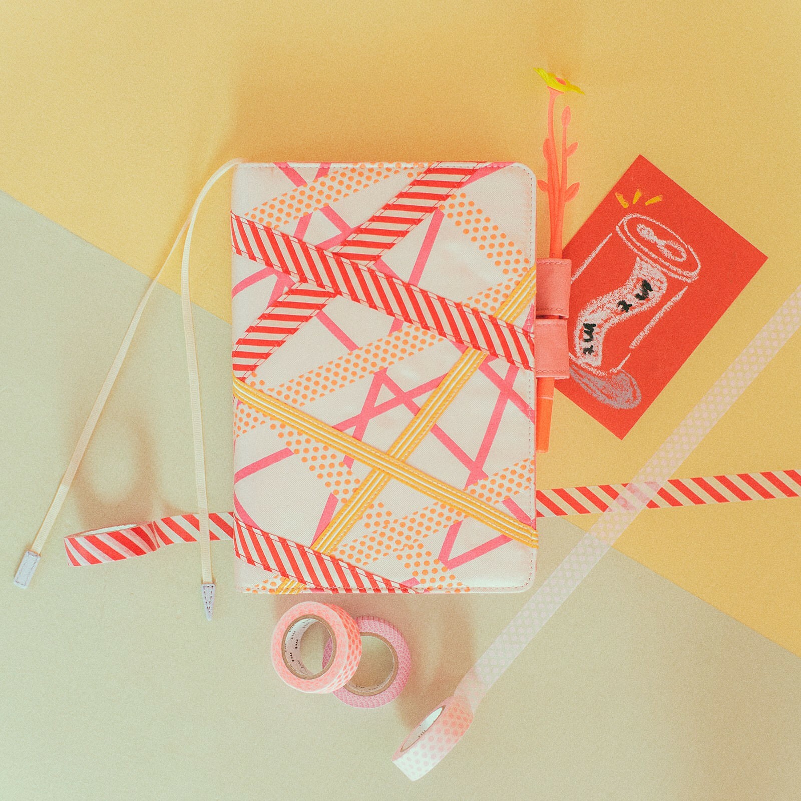 hobonichi cousin cover A5 Red and Yellow mix