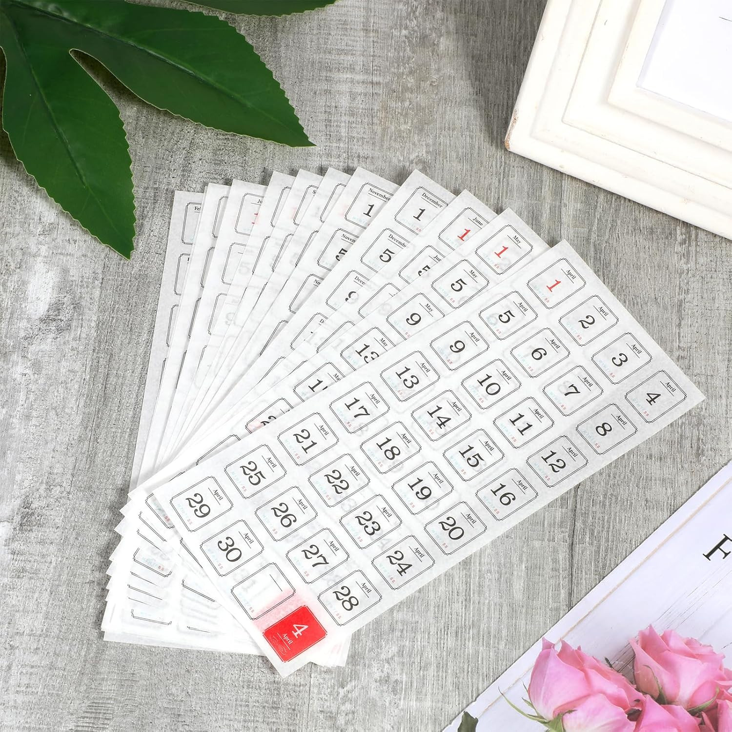 12 Monthly Calendar Stickers for Planners, Undated Calendars, Journals & Noteboo