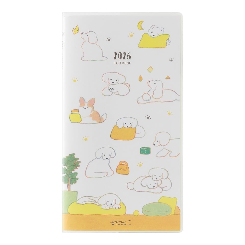 DESIGNPHIL midori Planner 2026 Slim Monthly Dog Print 22361006