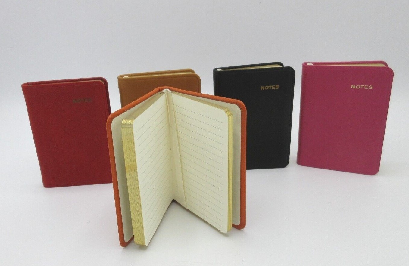 NOTES Mini Notebook Leather Bound 3×4 Soft Cover 160 Lined Pages Post Miniatures