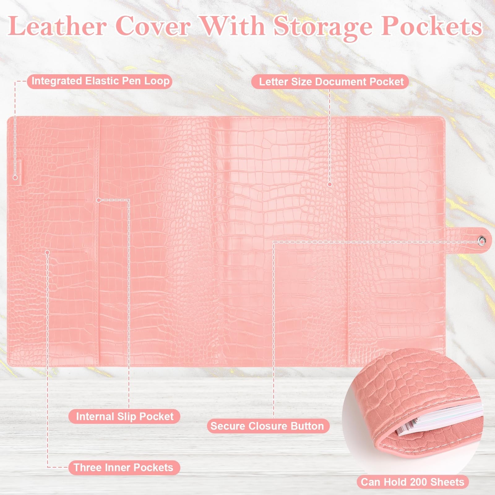 PU Leather Discbound Cover Set 8.5X11 Inch Discbound Cover Letter Size with 5…