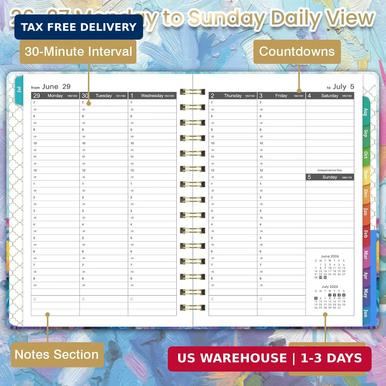 2026-2027 Appointment Book – Weekly & Monthly Planner, 6.3″ x 8.4″, JULY 2026 –