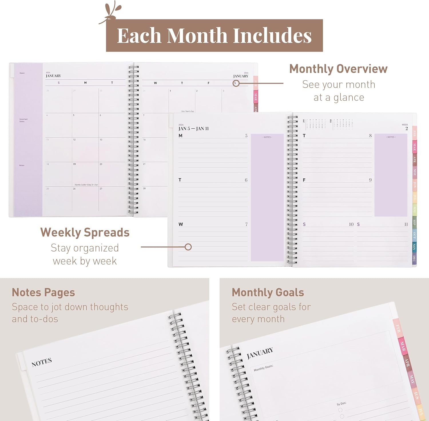 Rileys 2026 Planner, Agenda Planner With Weekly And Monthly View, Daily Agend…