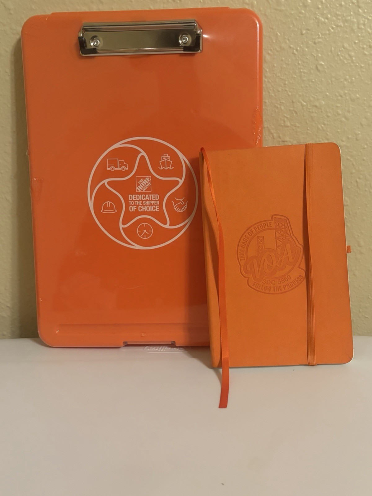 Home Depot Orange Clipboard + VOA Notebook New Clipboard Sealed Blank Planner