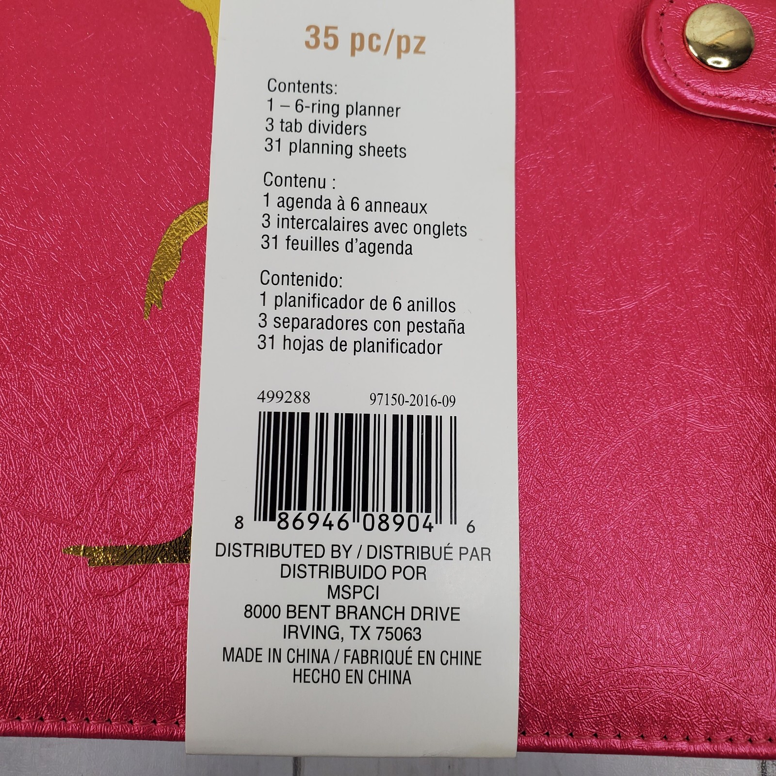 Creative Year 6 Ring Small Planner by Recollections – Hot Pink Gold Flamingo NEW