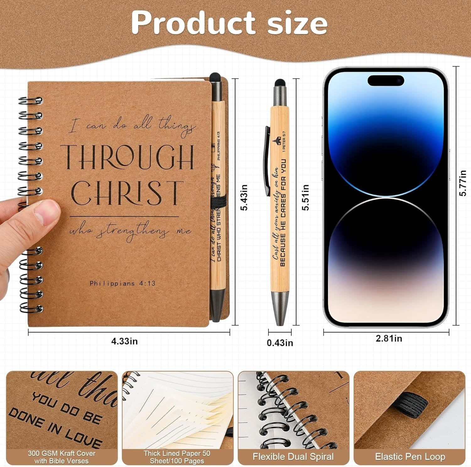 60 Bulk Christian Spiral Notebooks with Pens – Perfect Gifts for All Occasions