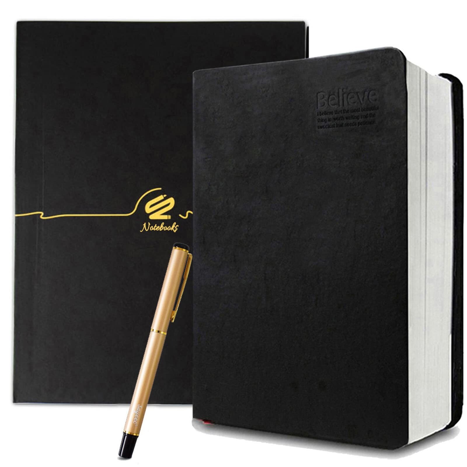 Lemical 720 Pages Thick Journal with Gift Box & Pen, Thick Leather Journal No…