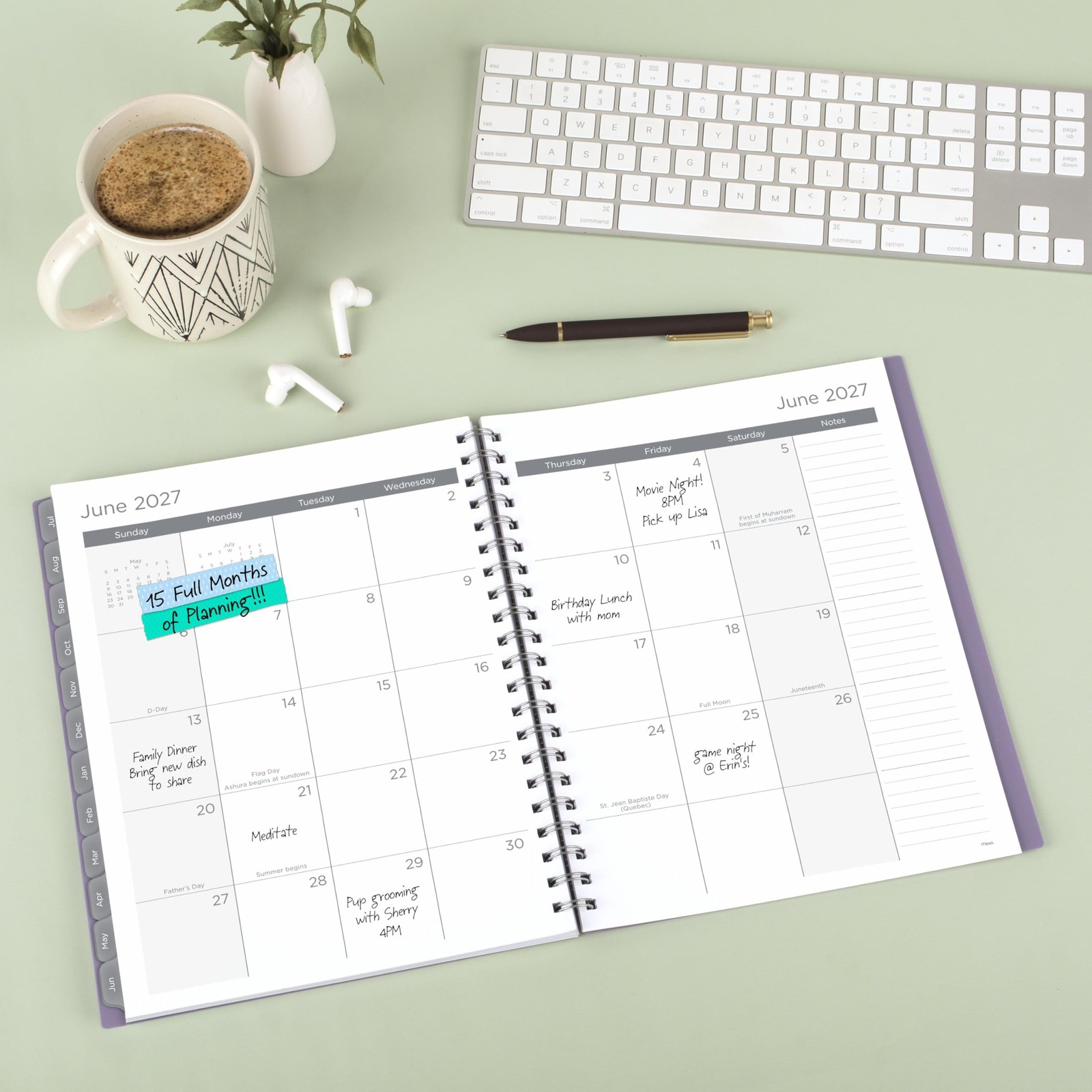 Mead Planner 2026-2027 Weekly & Monthly Academic 15-Month 8.5″W x 11″H, Lilac