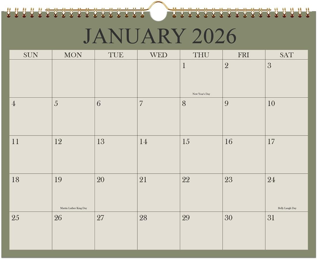 2026 Calendar, Wall Calendar 2026 from January 2026 – 8.5″ x 11″, Cyan