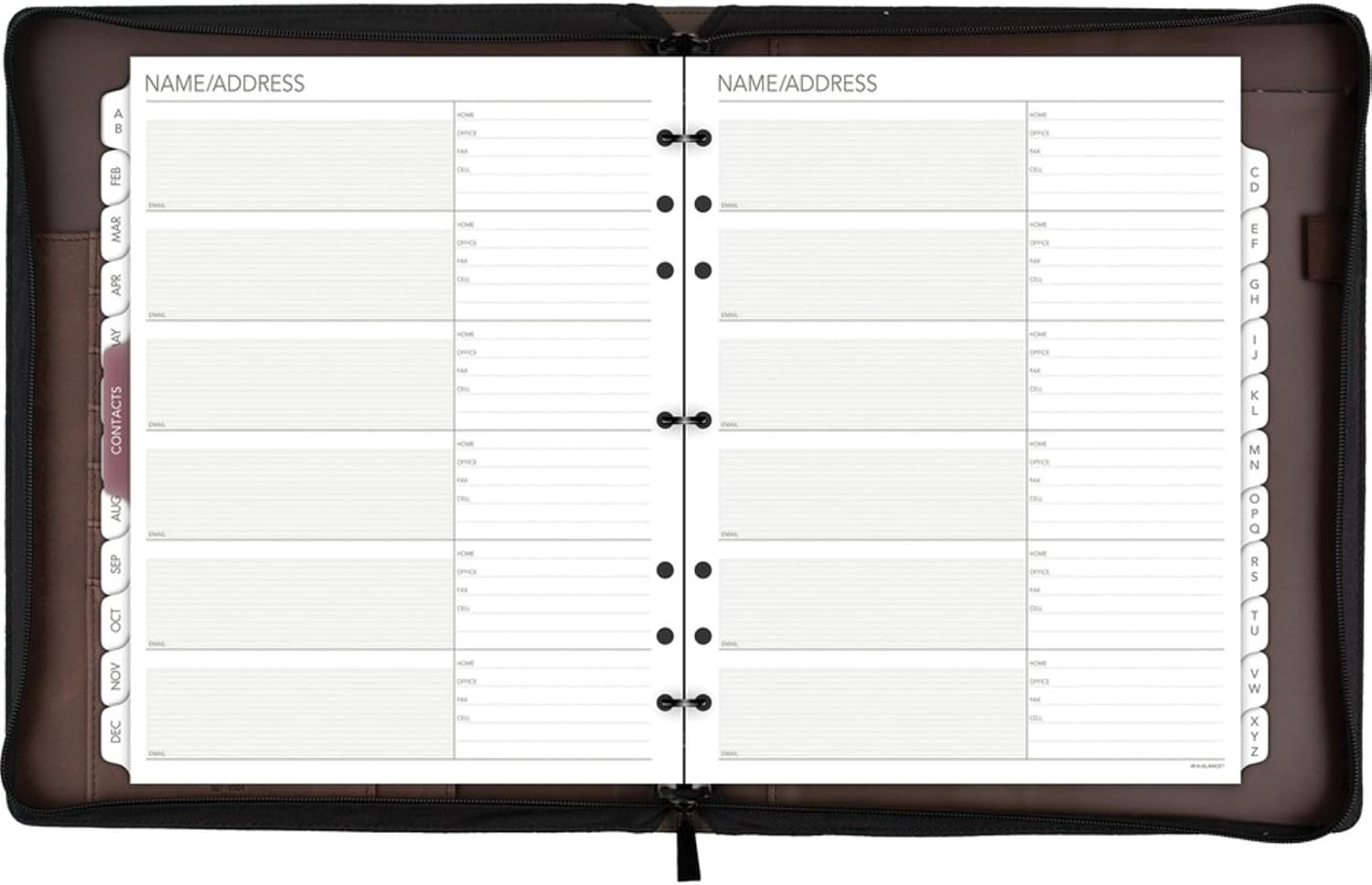 Harrison Refillable Planner with Zip Closure 12 Weeks of Undated Planning Pages