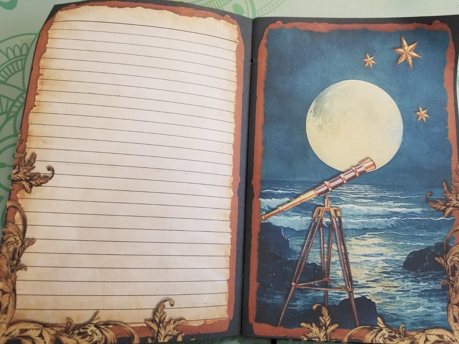 Junk Journal Booklet “MAGICAL NIGHT” Woodland HANDMADE Cards, Pockets + More!