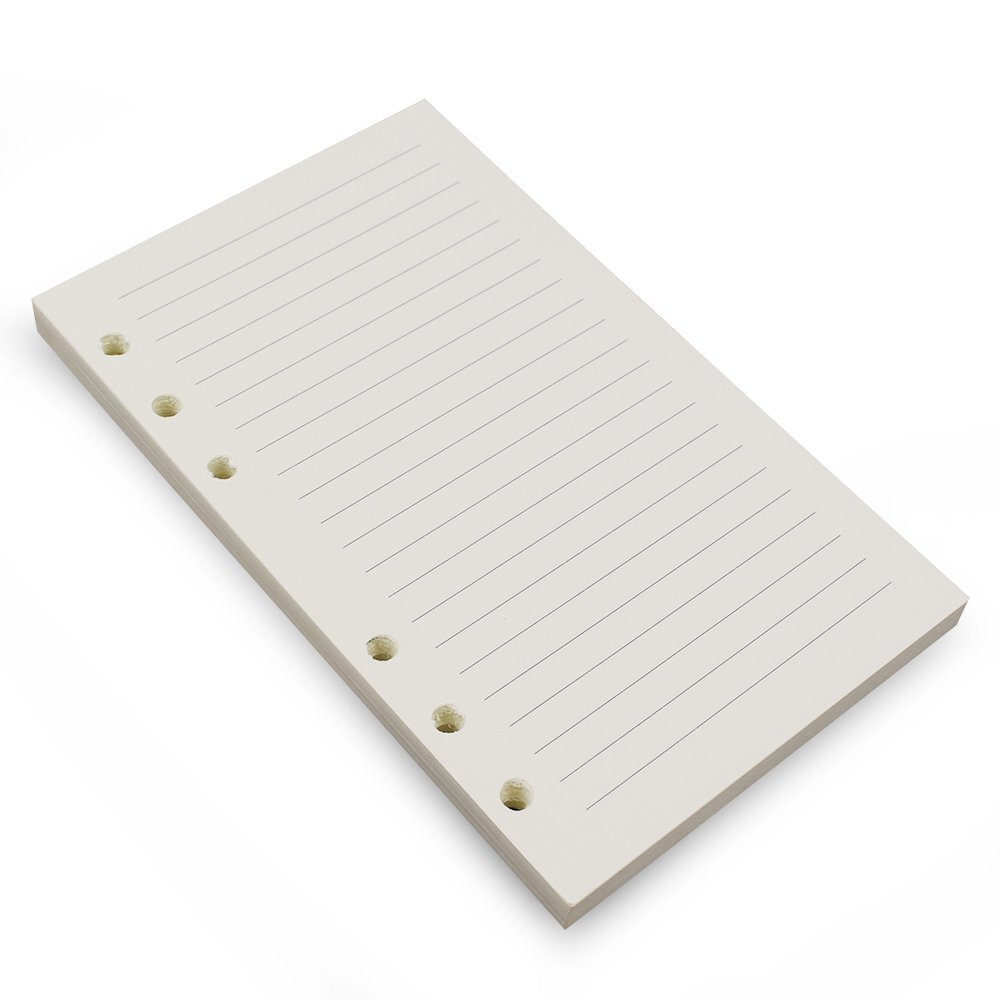 6-Ring A6 Binder/Planner Refill Paper 6 Hole6 3/4 x 4 1/8 Inches Refillable