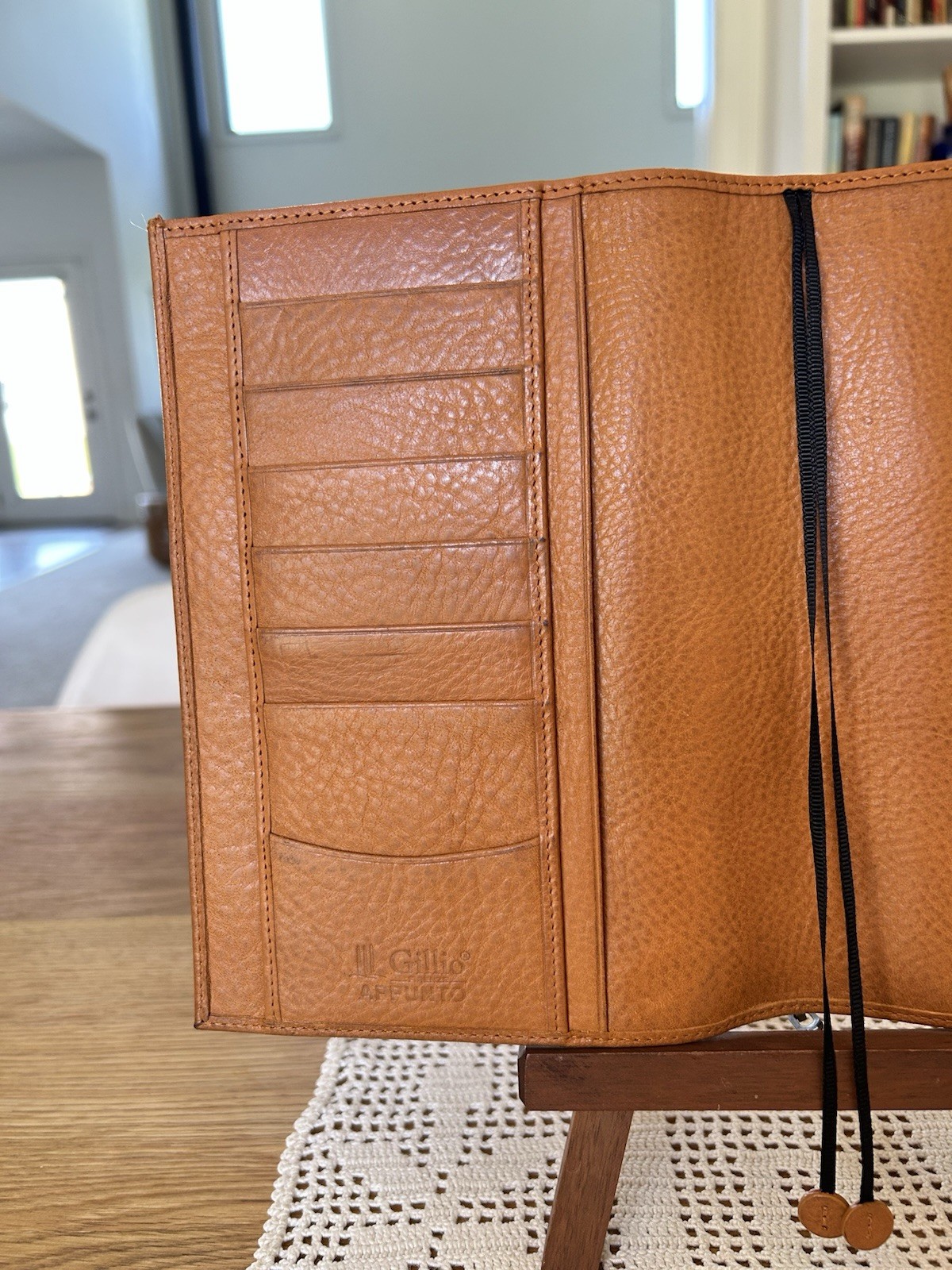 Gillio Appunto B6 Epoca Yellow Notebook Cover GUC Patina Big Back Pocket