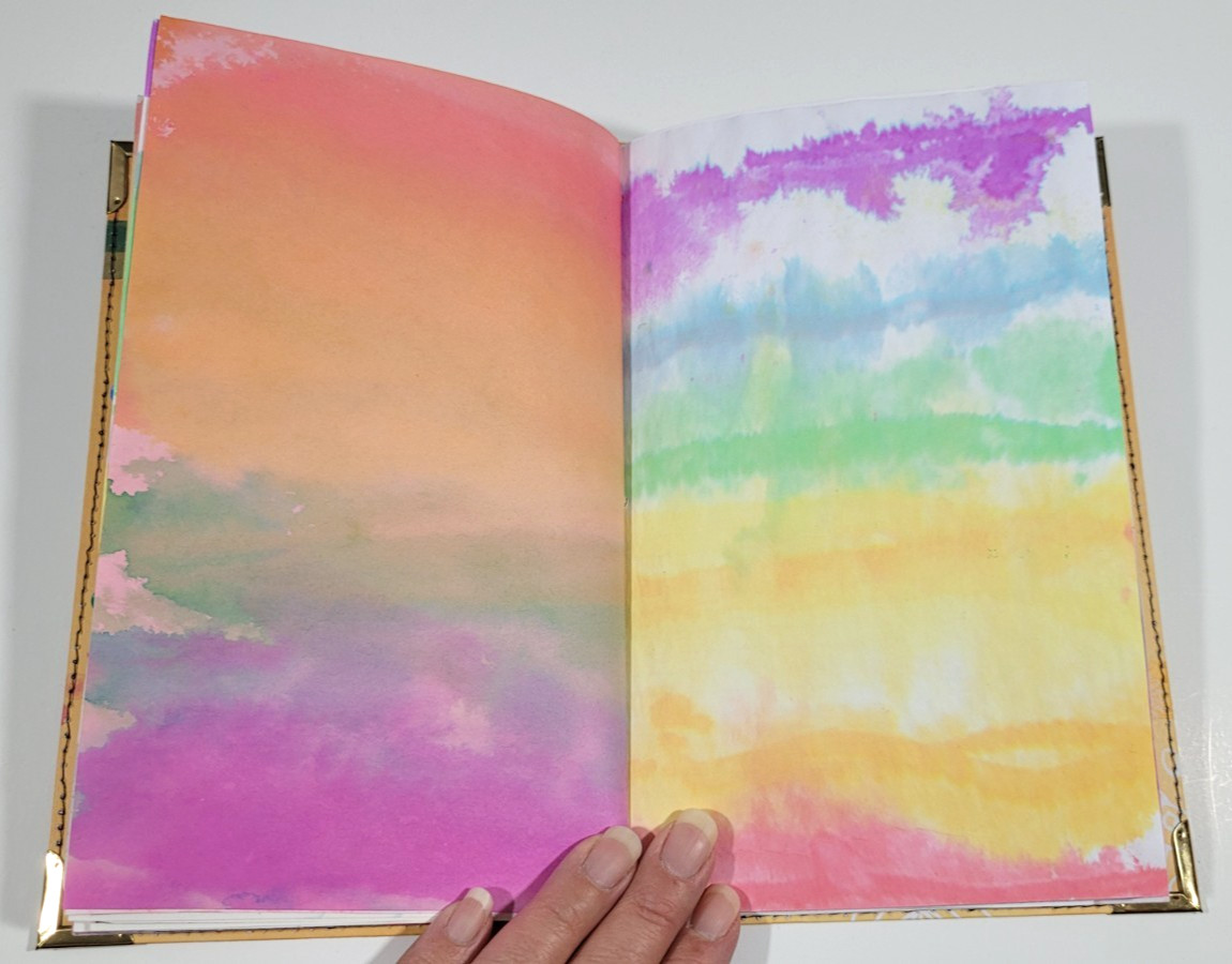 Handmade Junk Journal ‘Rainbow Dyed’ ~orange cover