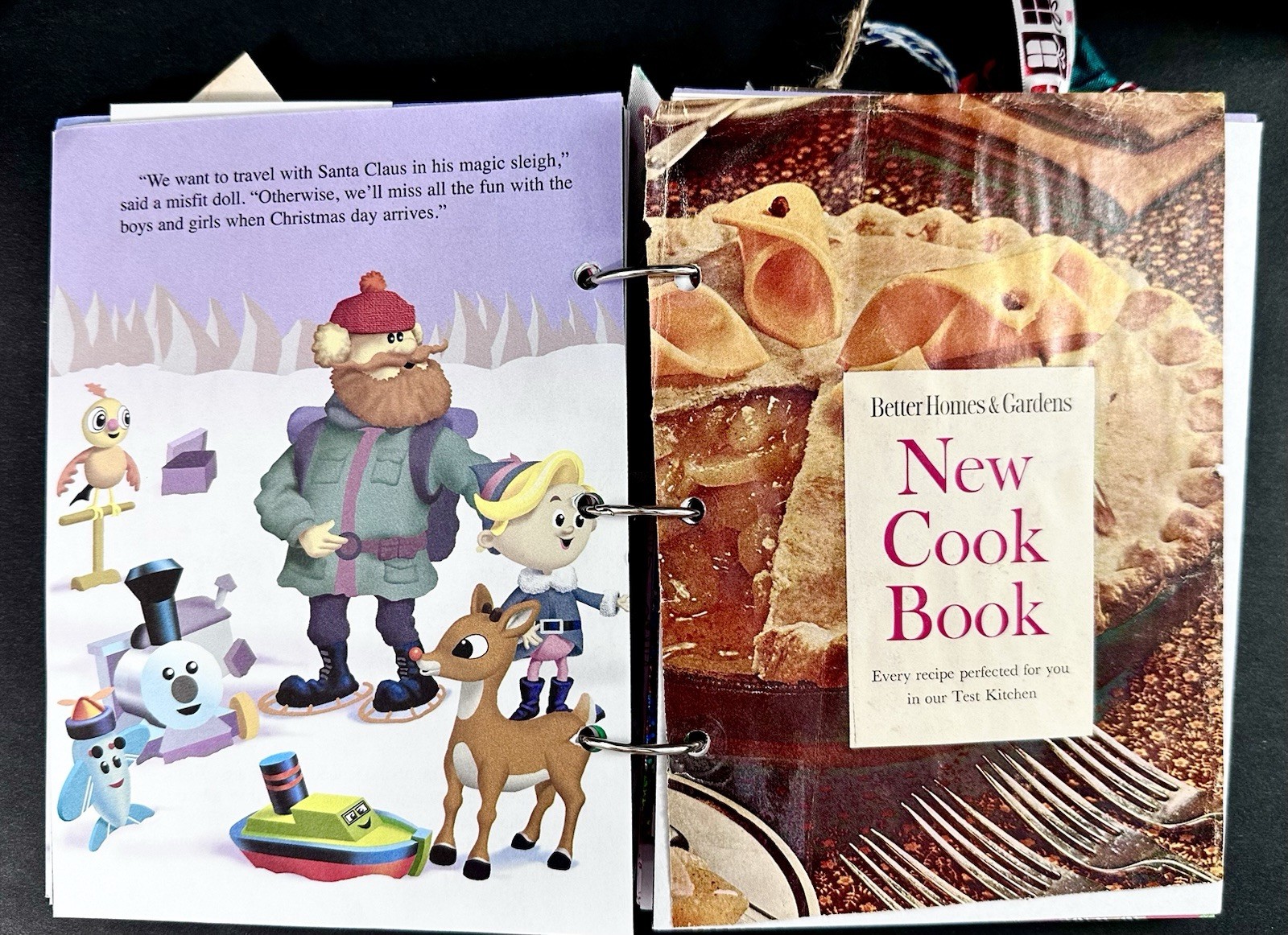 RUDOLPH Christmas Junk Journal Little Golden Book W/Embellishments & Glue Pen…