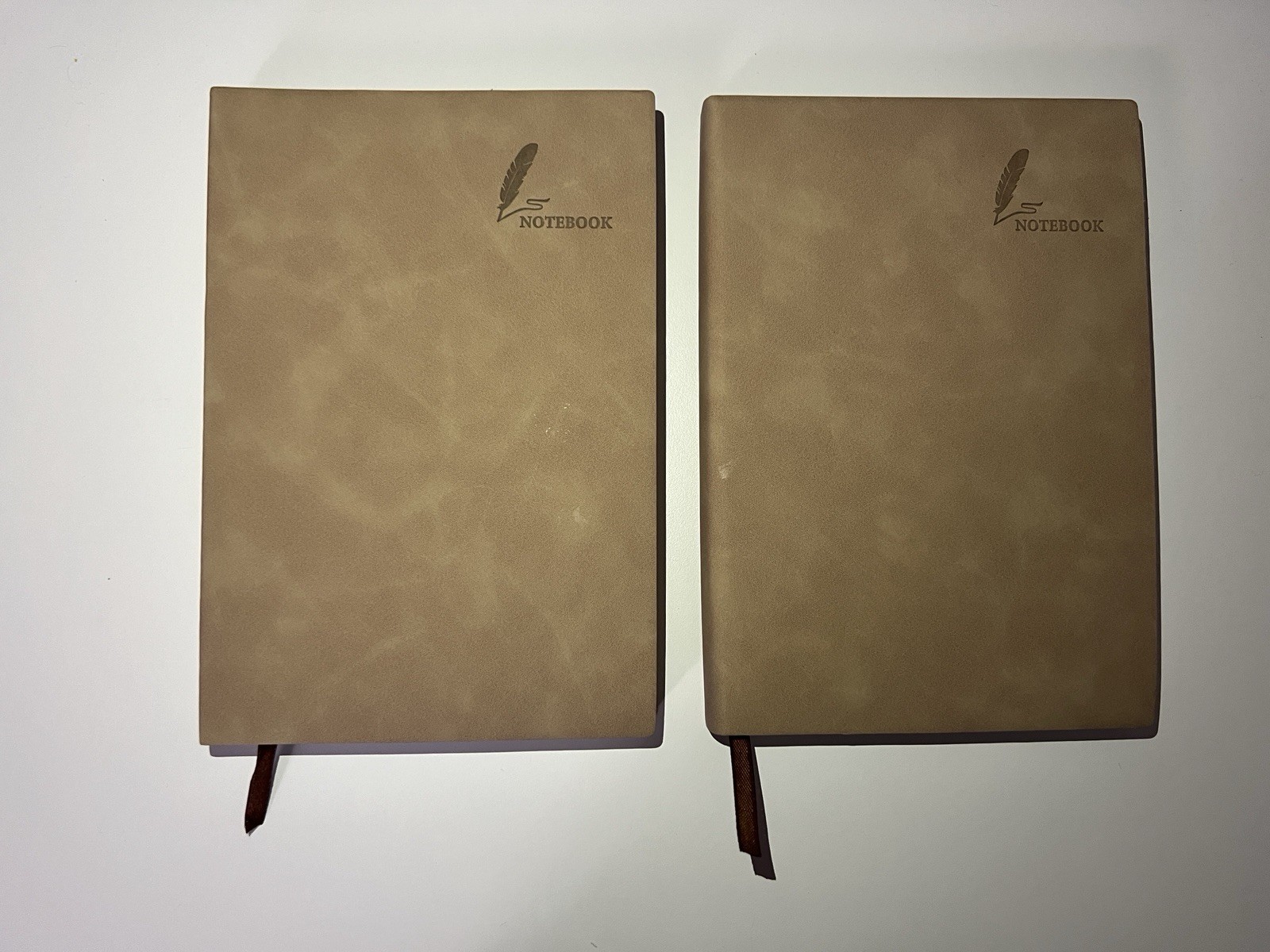 Set of 2 Lined Notebook A5. Color Light Brown. Free Shipping USA