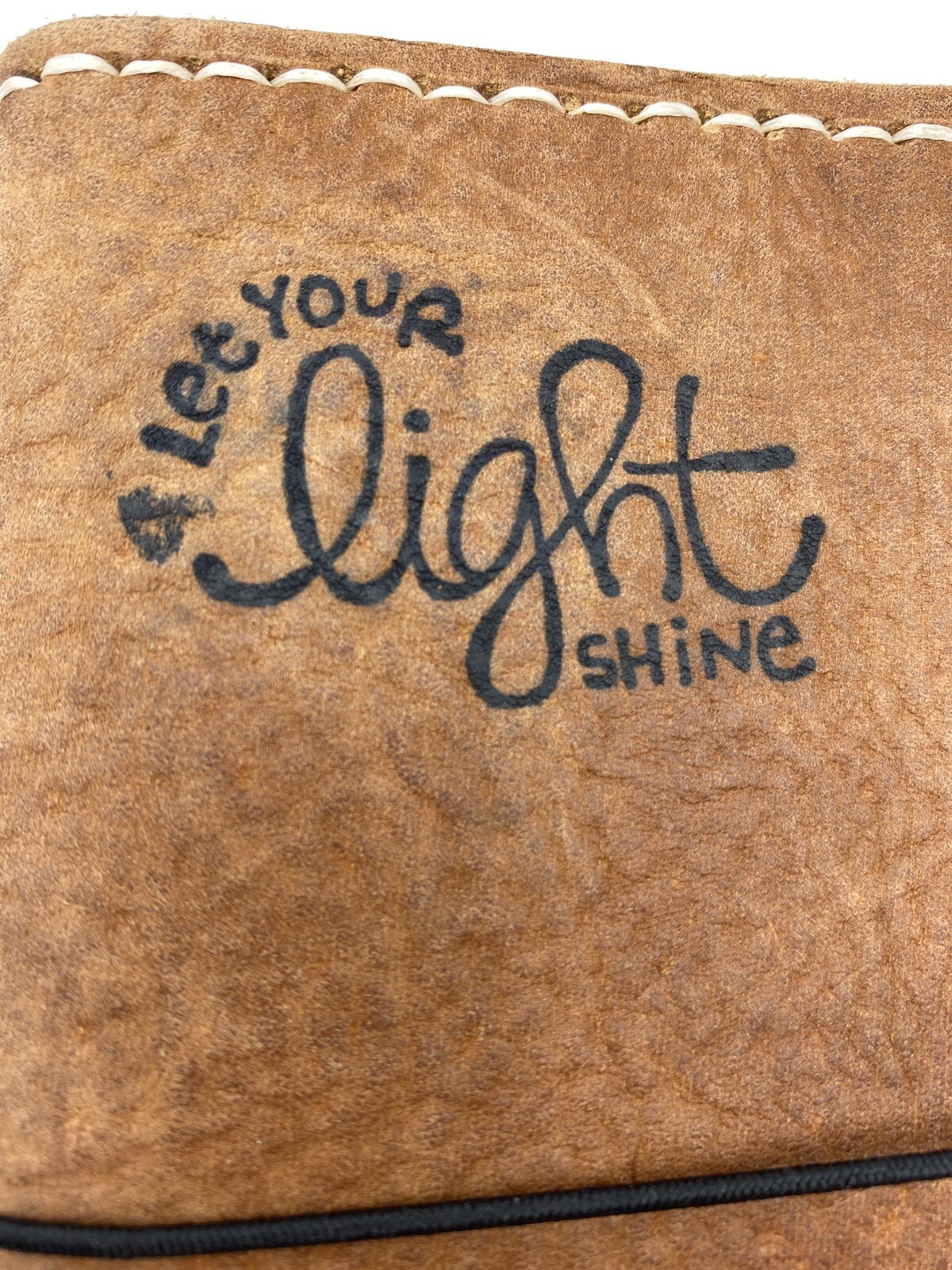 A6 Soft Rustic Leather 7.5 X 5.25 Travelers Notebook “Let Your Light Shine”