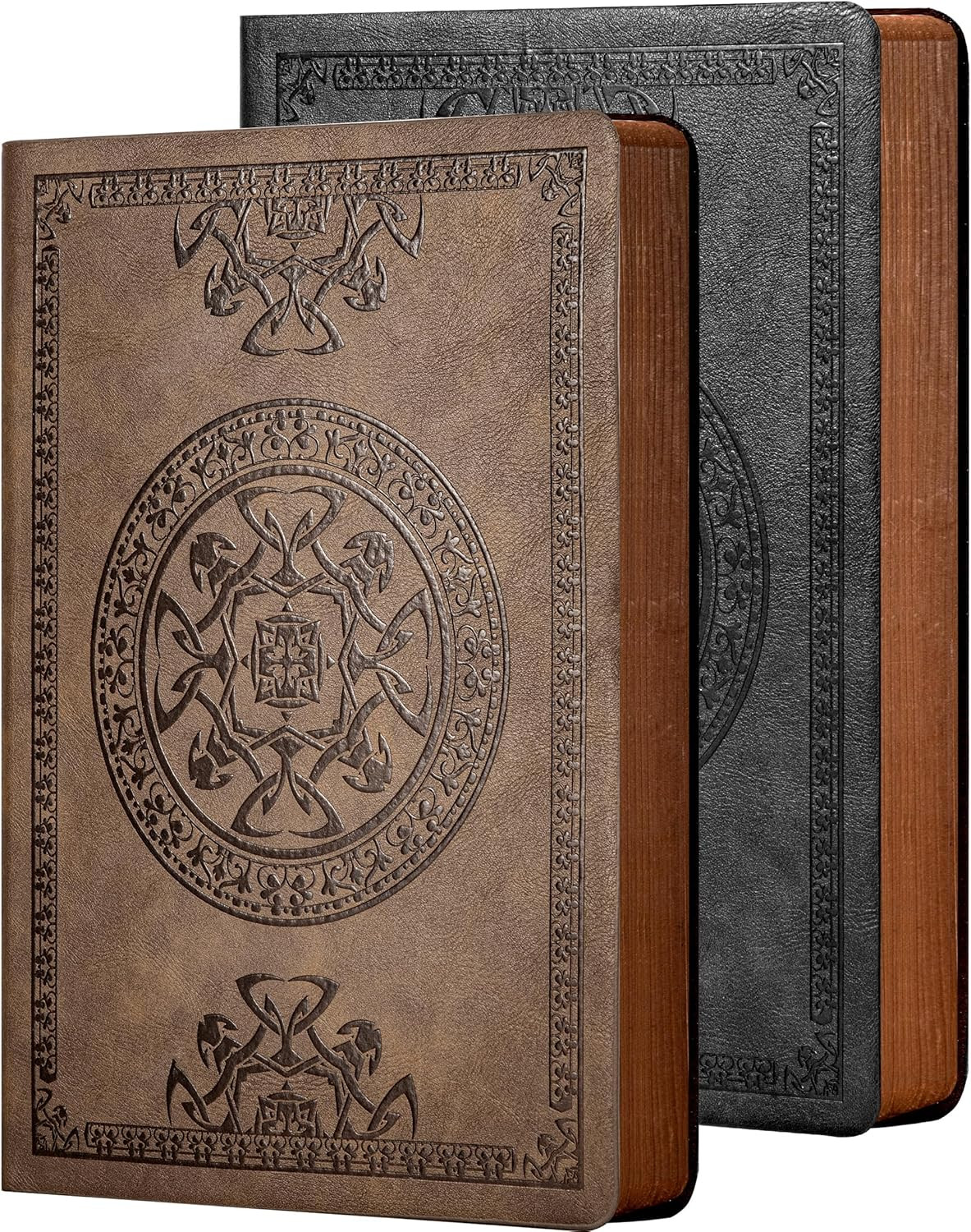 Vintage Leather Lined Journal for Men – Soft Cover, Lay Flat, 5.7″x8.3″