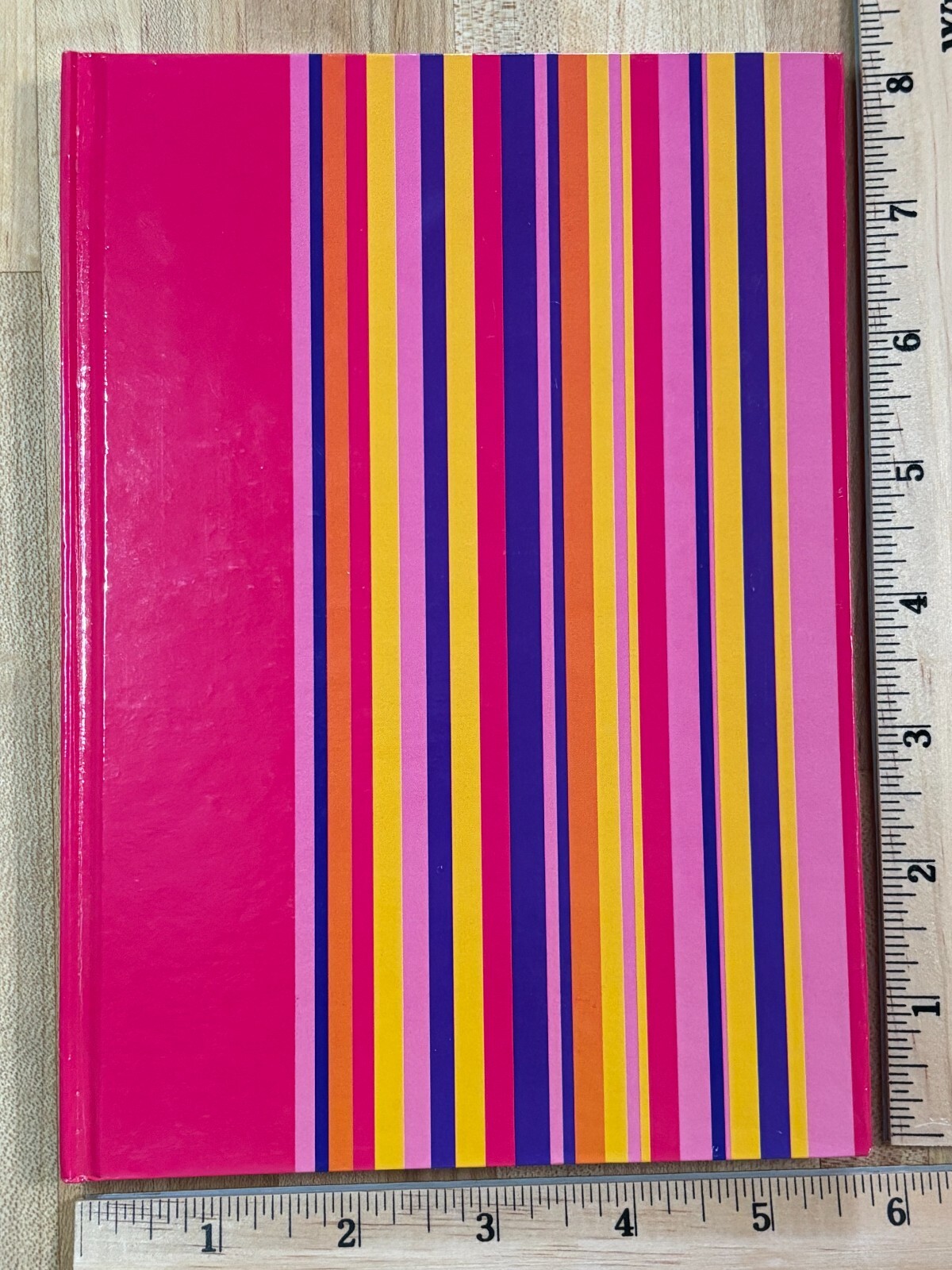 Striped Pink Hardcover Lined Journal Notebook Diary 80 Pages 5.75″W x 8″H NOS