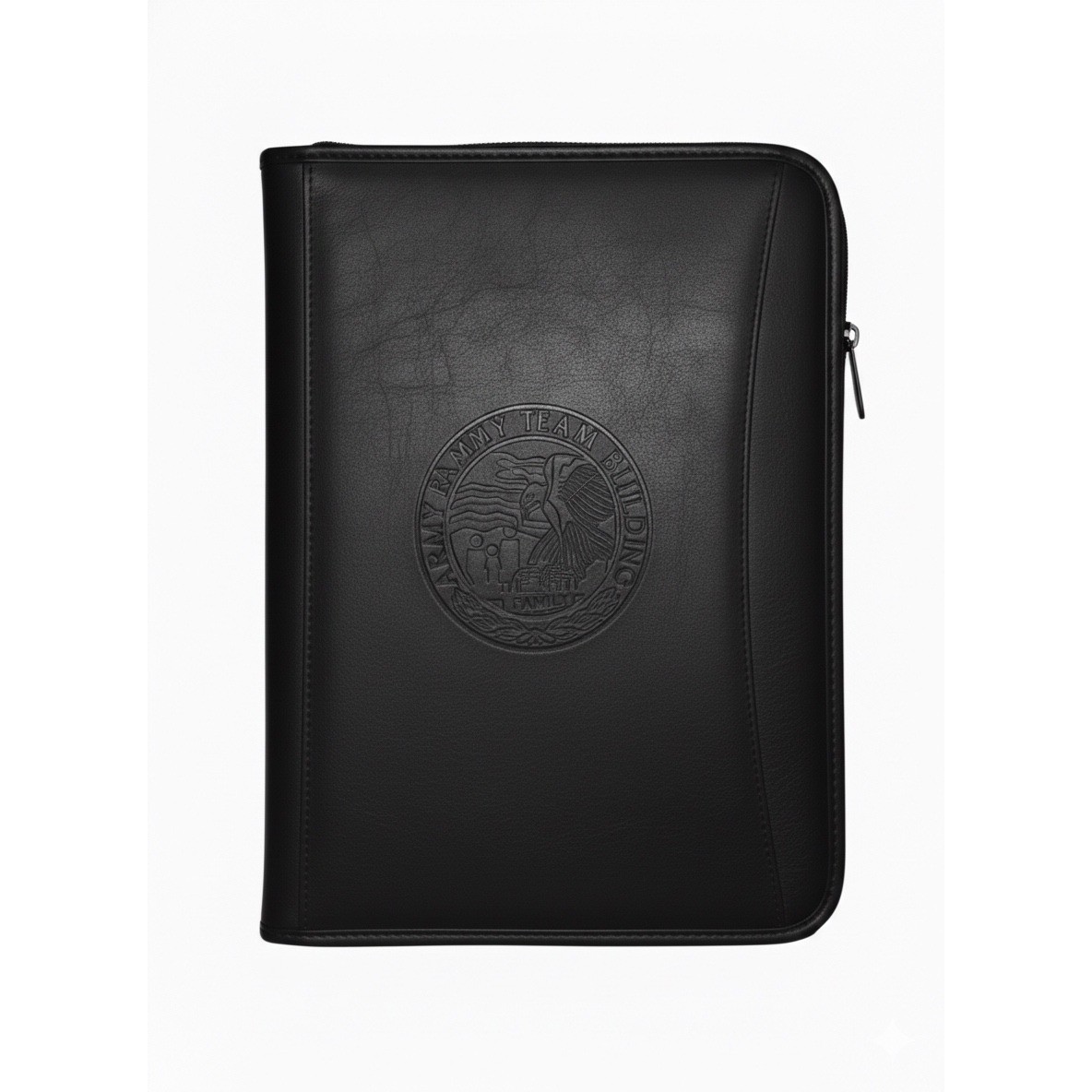 Army Family Team Building Leather Portfolio Organizer w Eagle Emblem Military