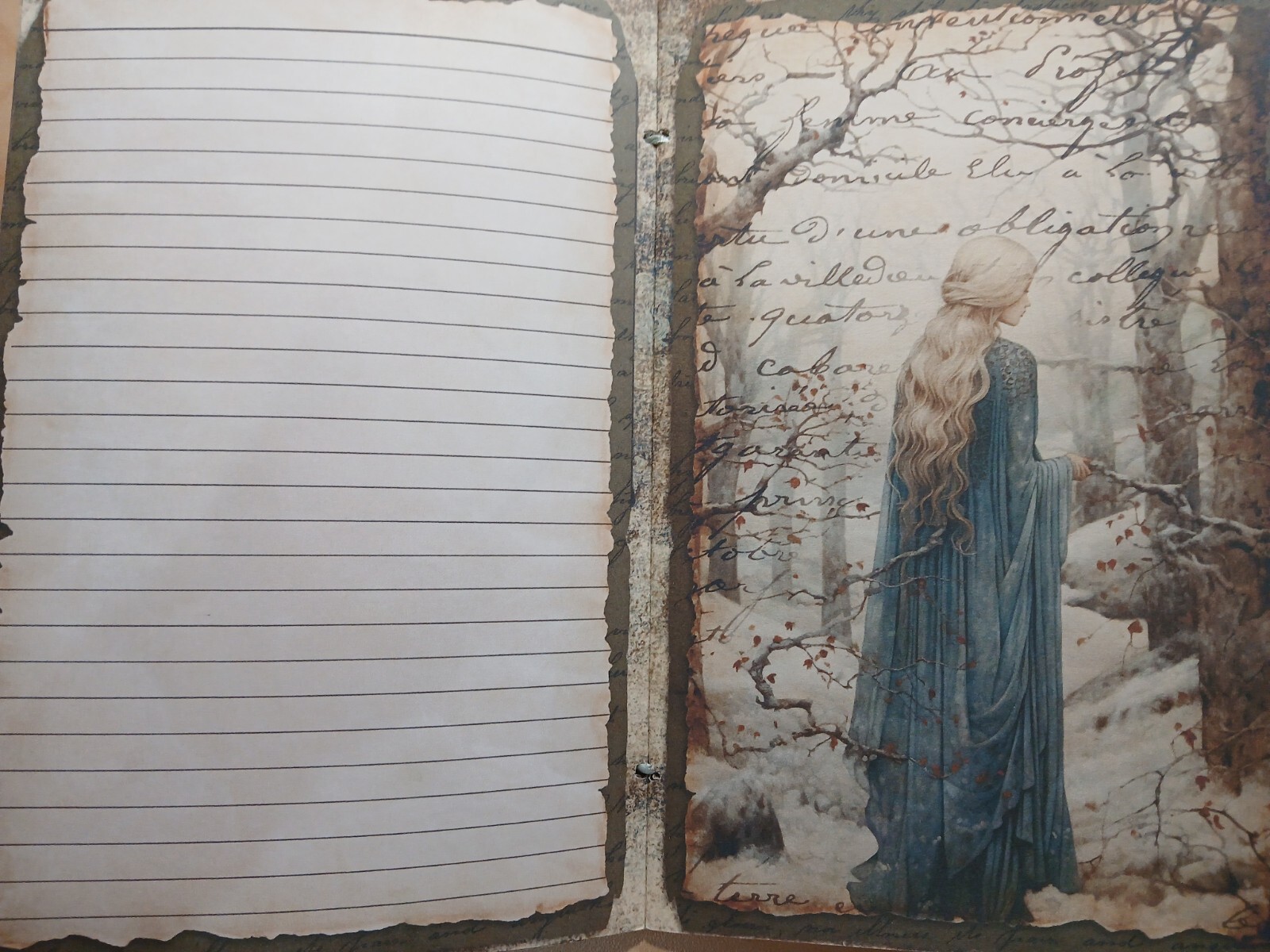 Junk Journal Booklet “WICCAN 2″ GRIMOIRE SPELLBOOK HANDMADE Lg 6″x9” 40pg