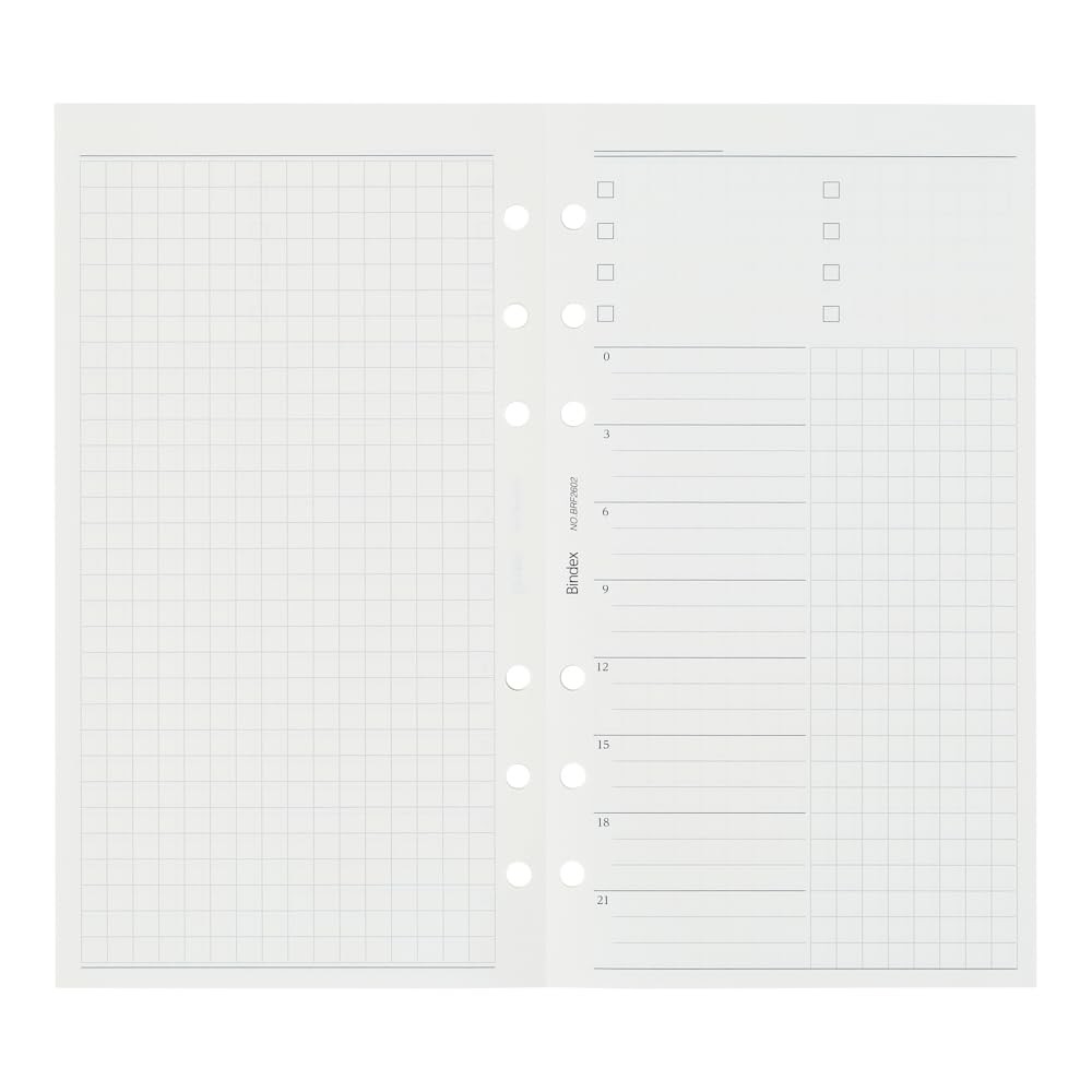 Baindex System Planner Refill, Bible, 1-Day Free Diary, Back Adhesive Type