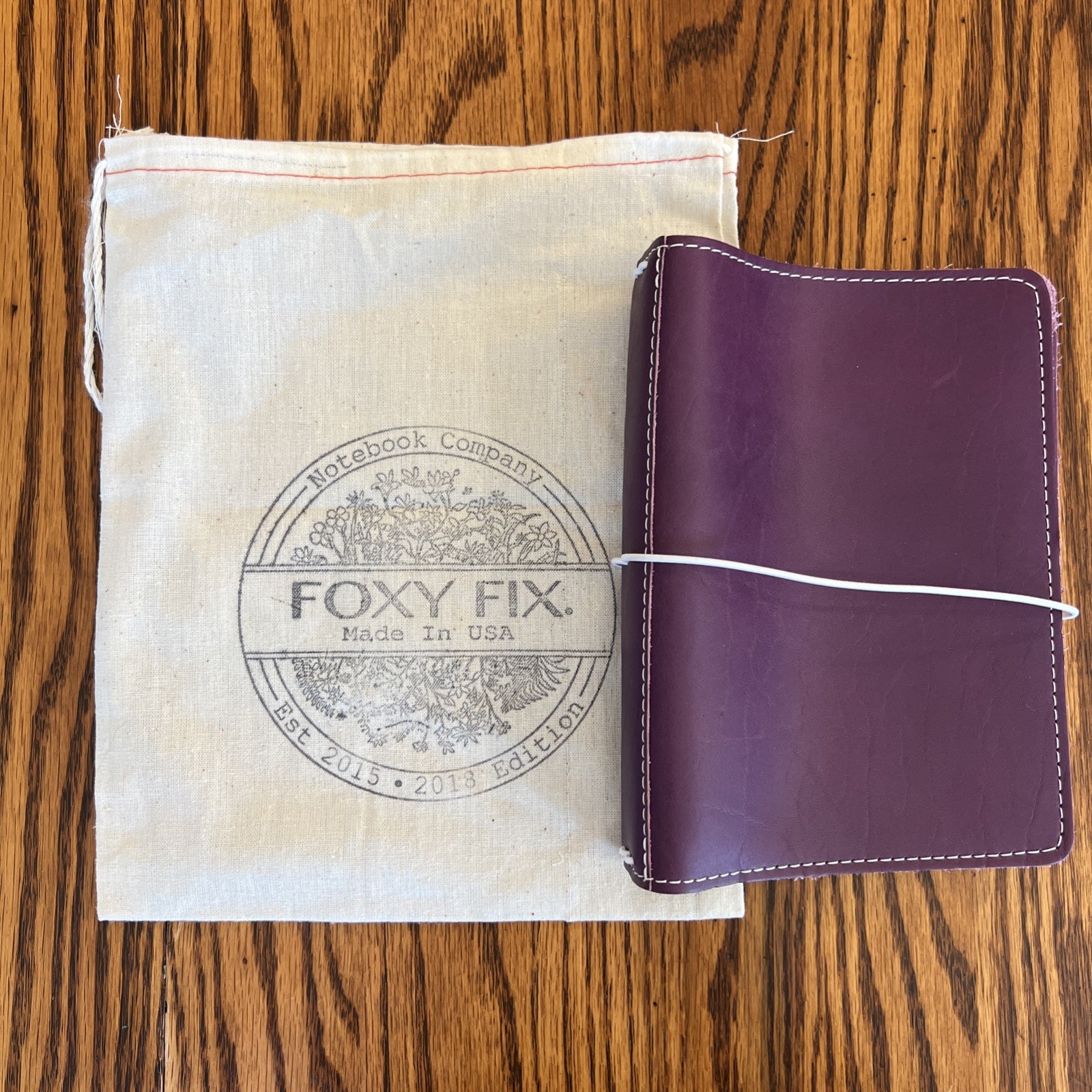 Foxy Fix No. 5 Leather Purple Travelers Notebook w/ Dust Bag RARE