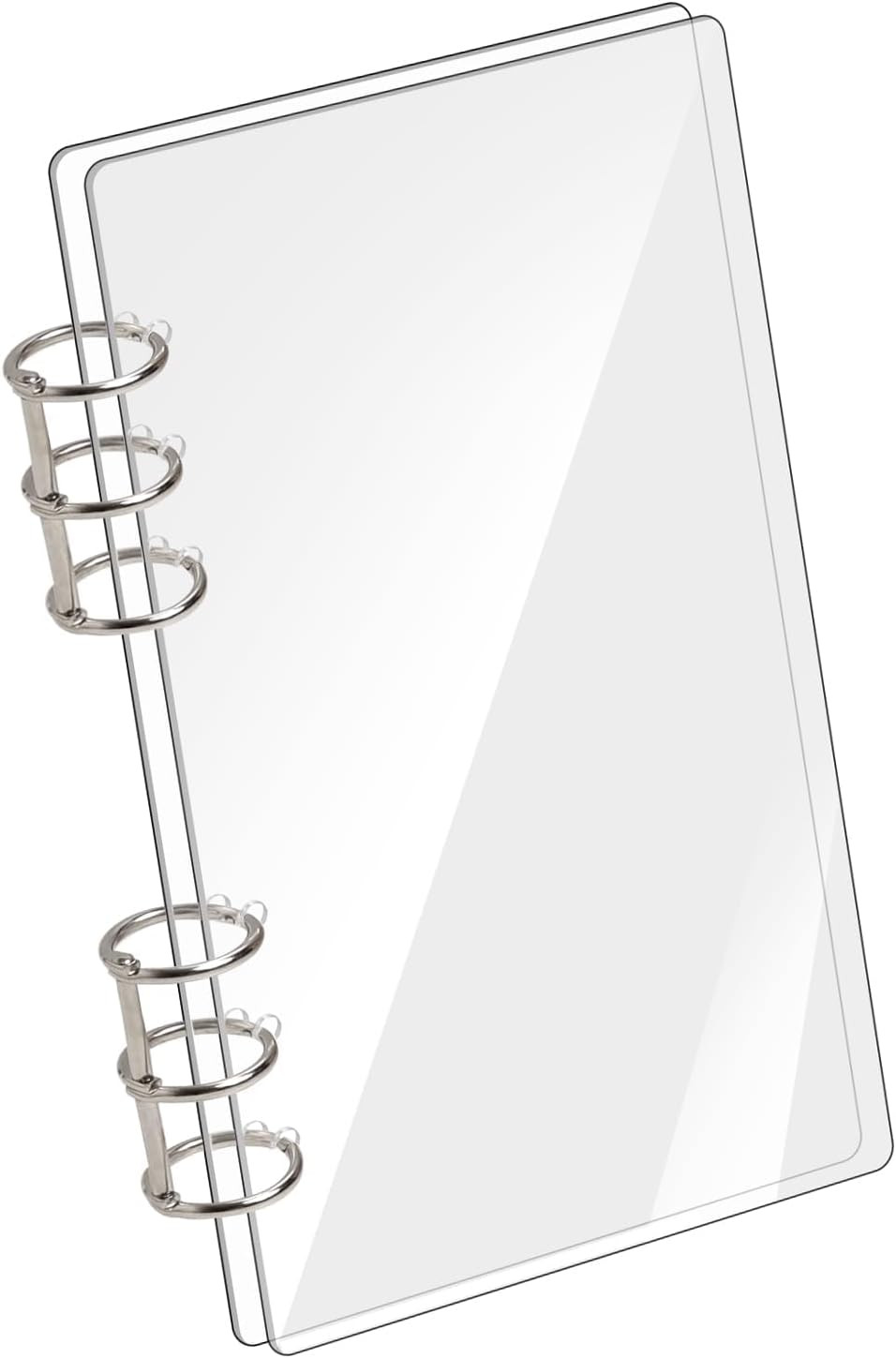 A6 Binder 6-Ring Clear Acrylic Binder Notebook Cover A6 Planner Budget Binder…