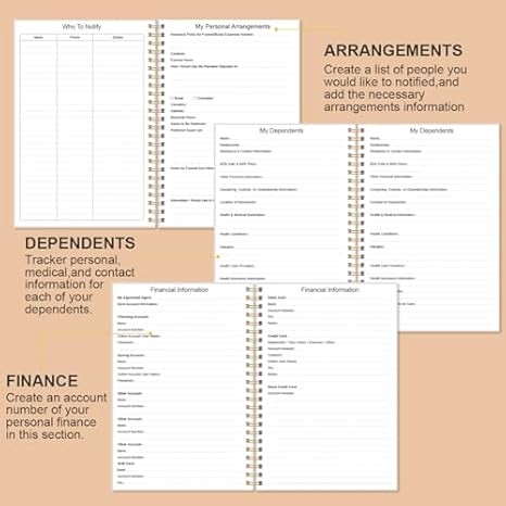 End of Life Planner: Final Arrangements Organizer & Will Prep, Rose Leaf Design