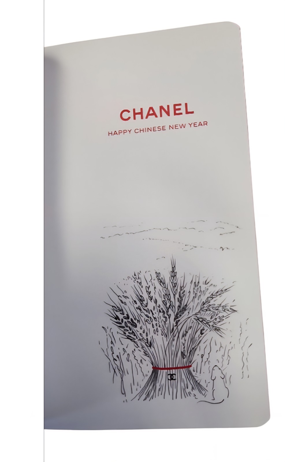 Chanel Red Journal “Happy Chinese New Year” Front Cover Embossed With Wheat…