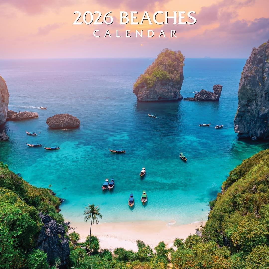 2026 Beaches Calendar | 12″ x | Wall 2026
