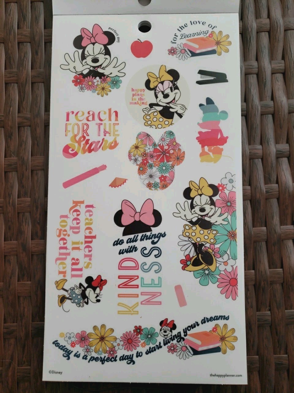 Happy Planner ~ Disney Sunny Minnie Mouse Teacher ~ Value Pack Stickers 515 Pcs