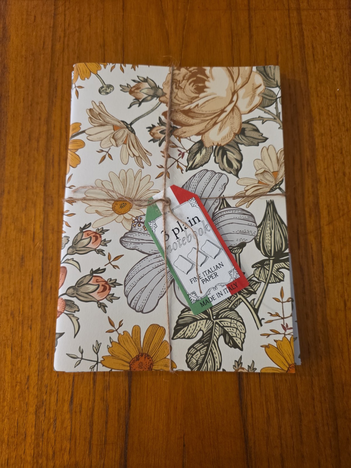 NEW! SET Alfabet Journals Handmade Italy Floral Design NOT LINED 48 PAGES