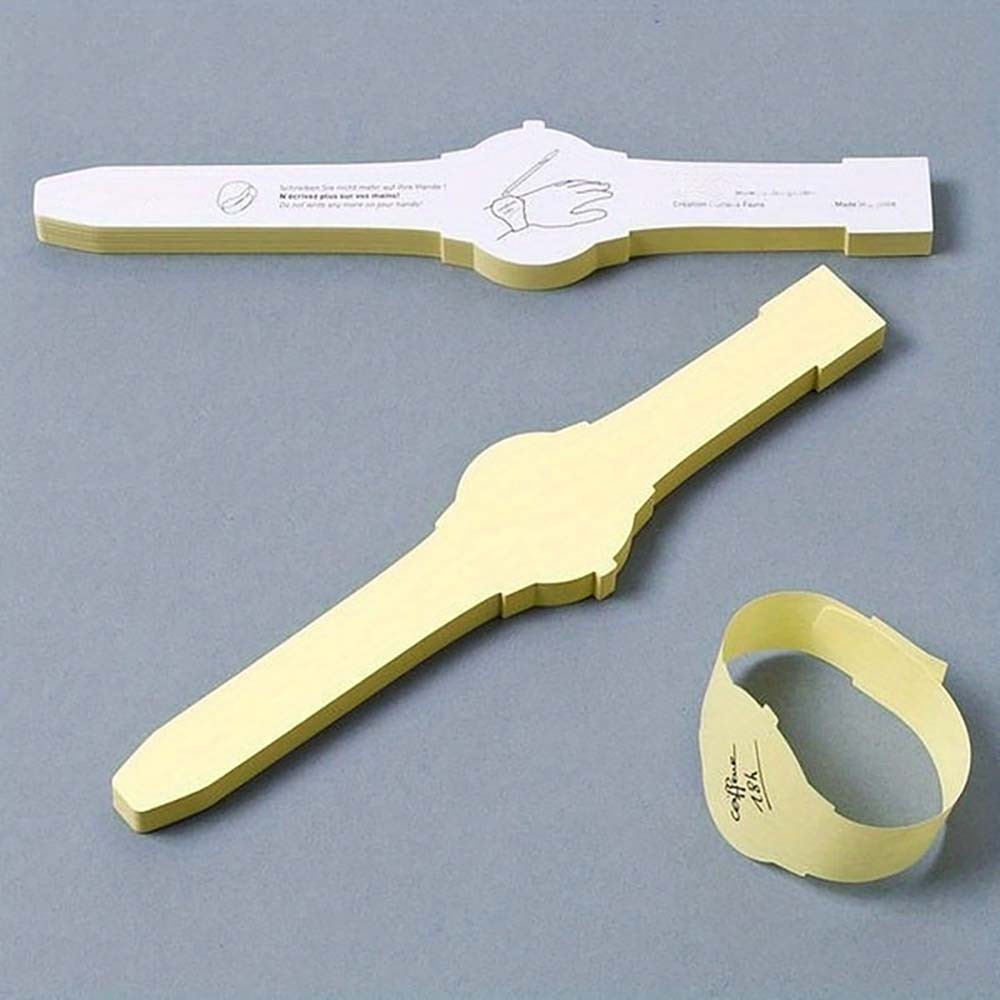 Wearable Adhesive-Backed Removable Colorful 50-Piece Wearable Watch Sticky Notes