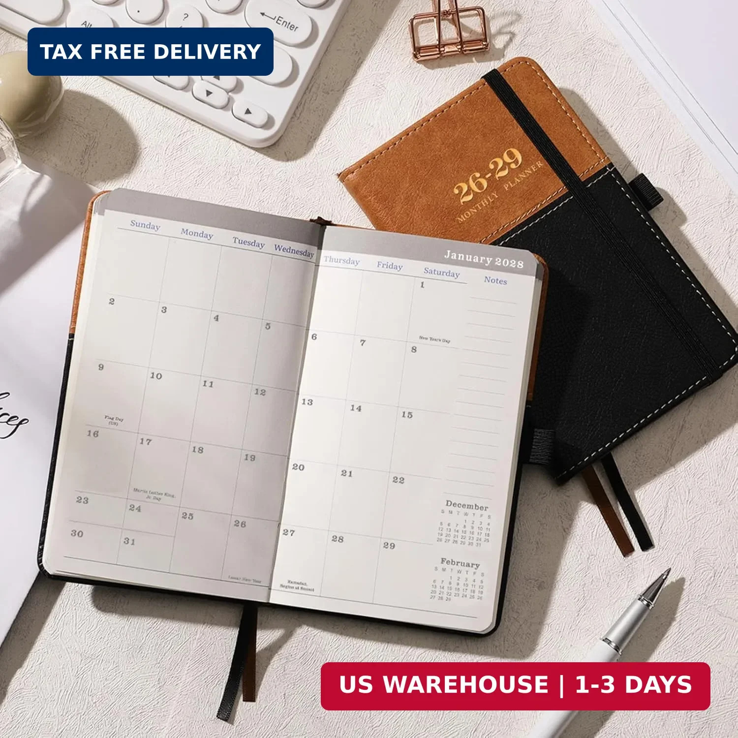 2026-2029 Pocket Calendar/Planner – 3 Year Monthly Pocket Calendar 2026-2029, fr