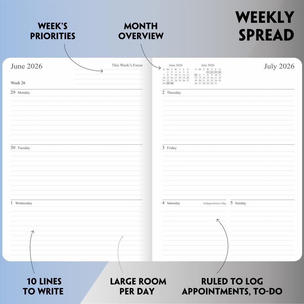 26-27 Academic Planner – Weekly and Monthly Planner, Jul 2026 – Jun 2027, Vegan