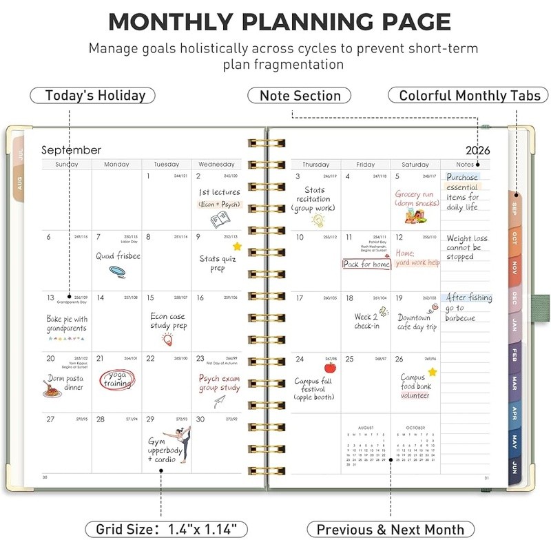 2026-2027 Academic Planner Weekly Monthly Organizer Student Teacher Journal New
