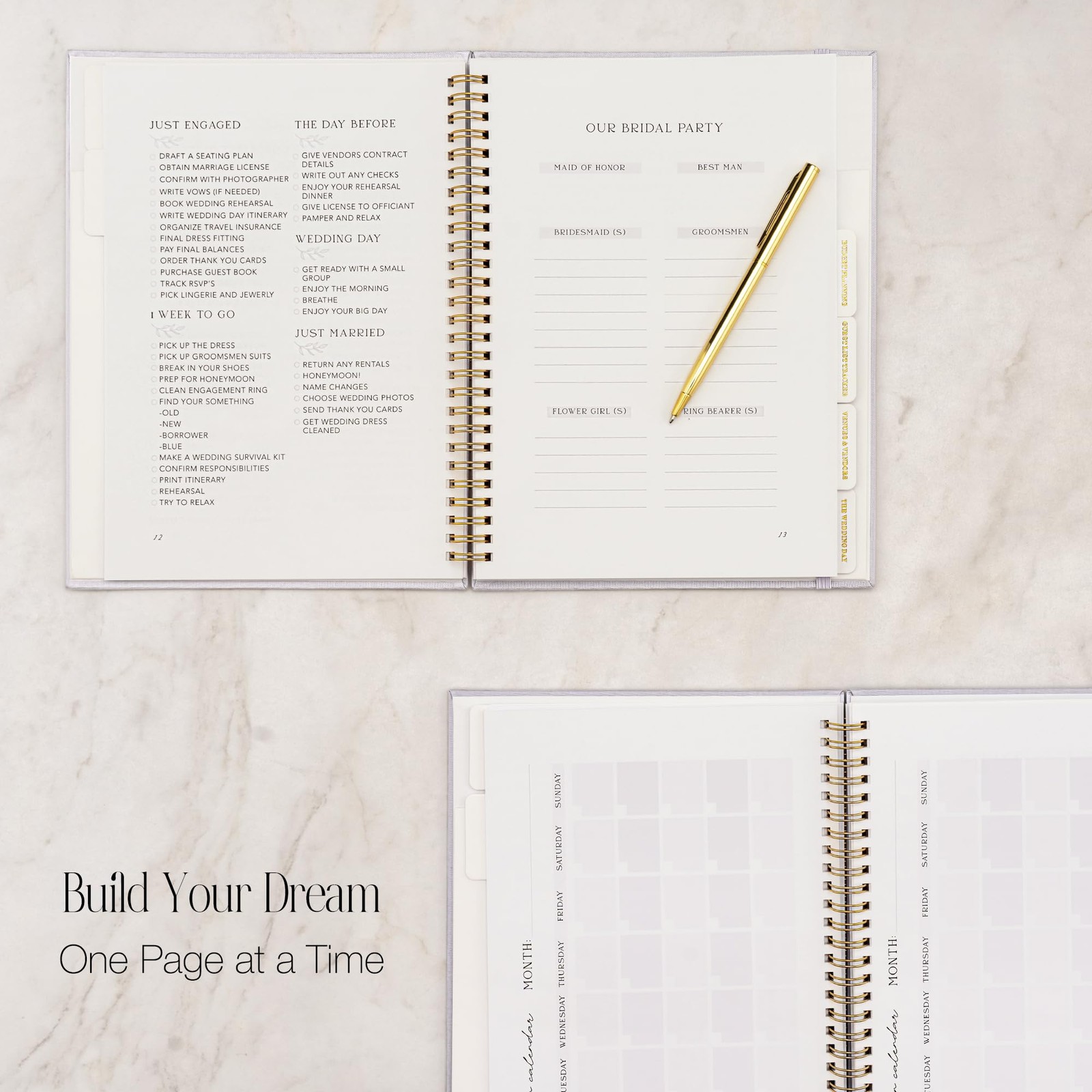 Wedding Planner Book and Organizer for Bride – Bridal Planner Notebook with T…