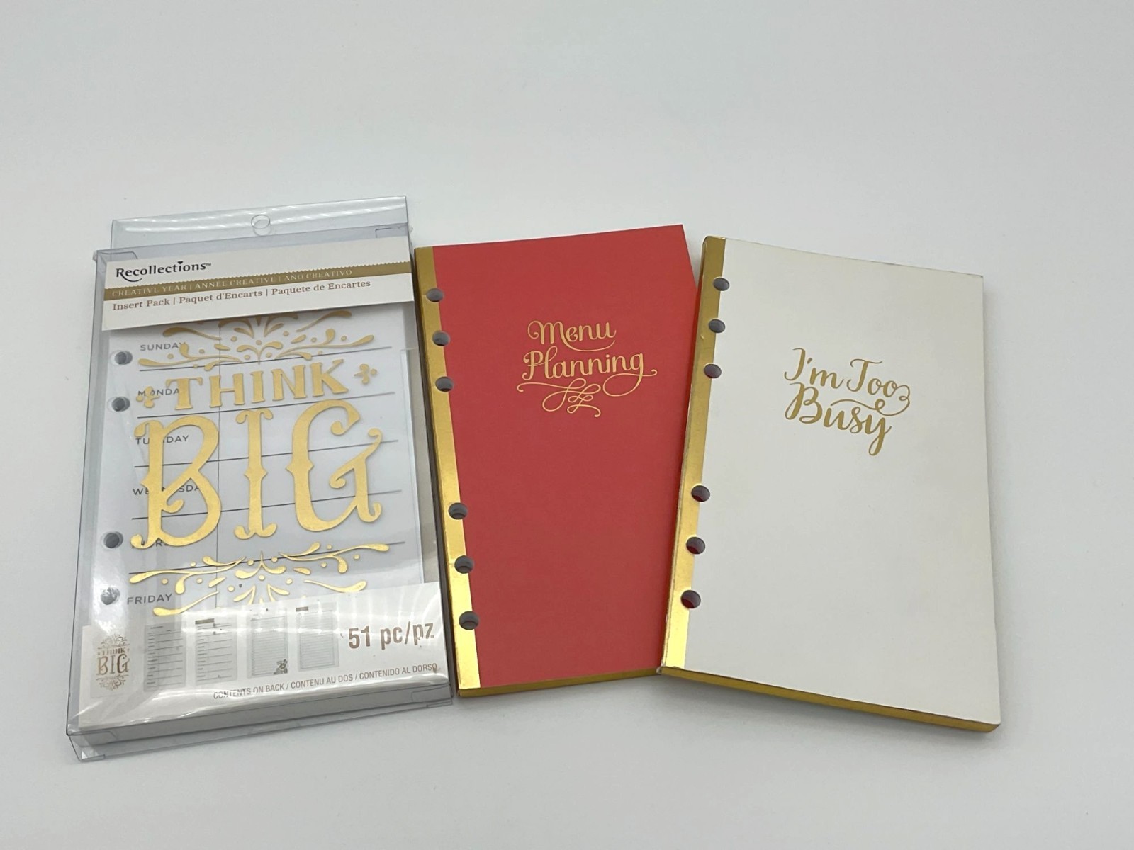 Recollections Creative Year Set of 3 Refill packs Journal Menu Planning & More