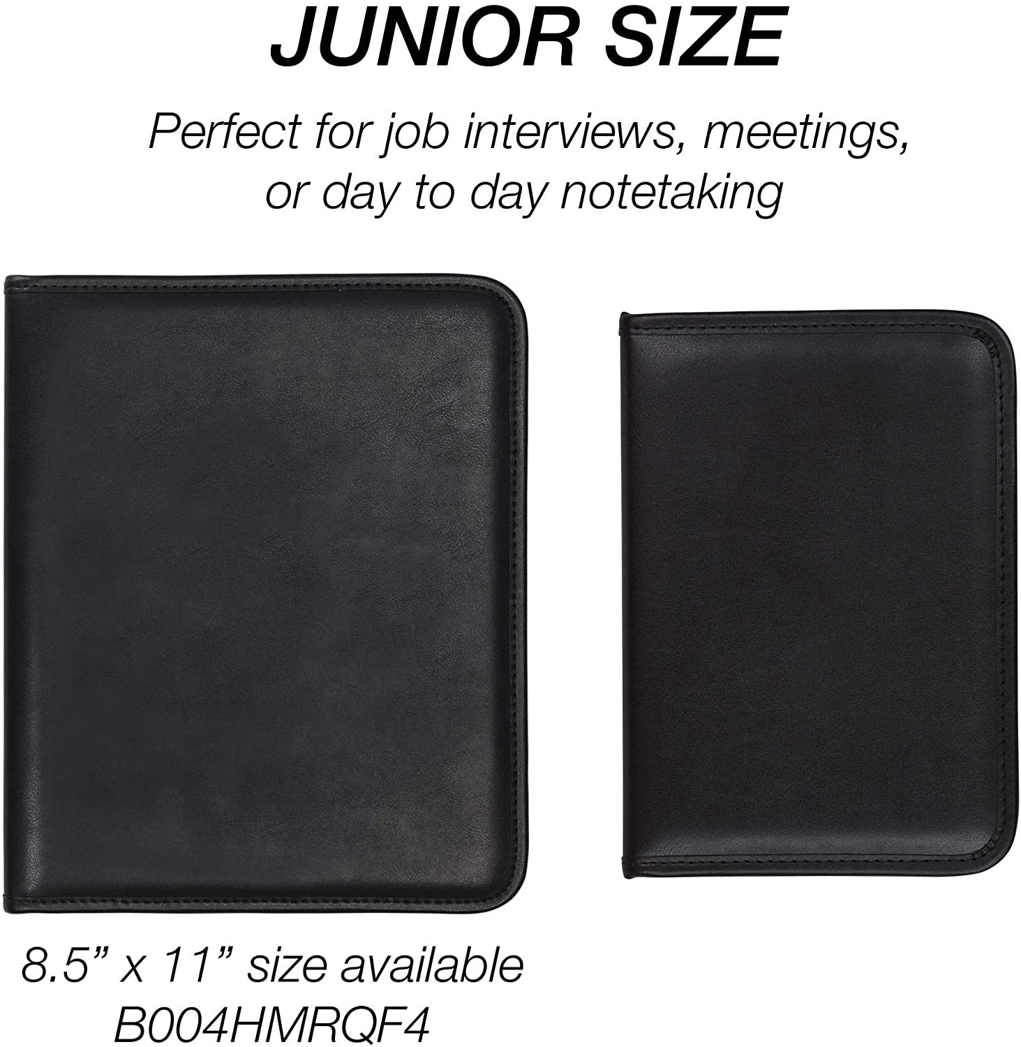 Faux-Leather Mini Padfolio 5″x8″ Writing Pad Professional Organizer Black