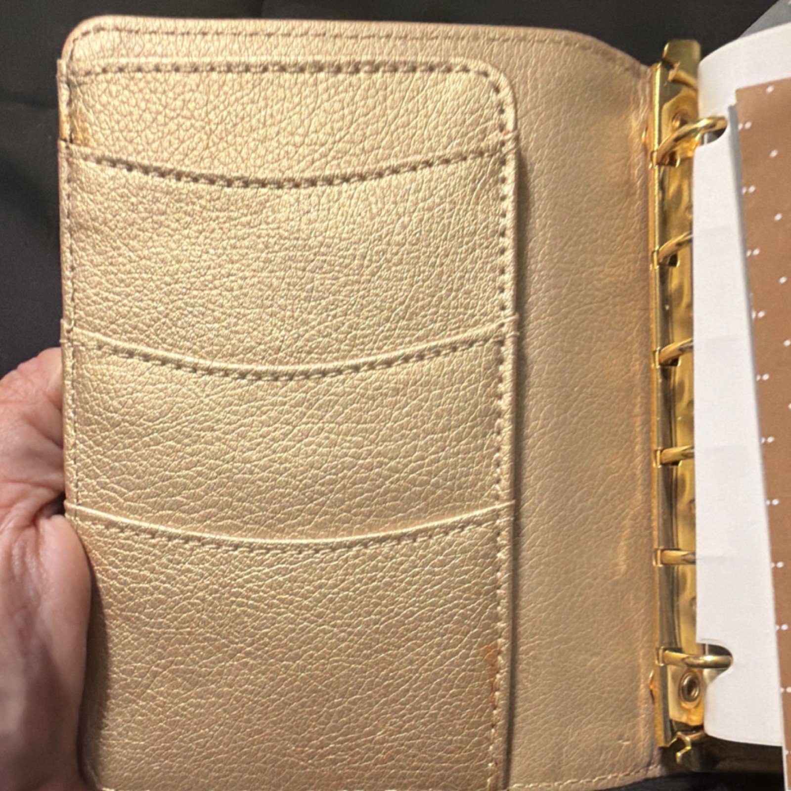 kikki.K Gold Weekly Monthly Refillable Organizer Planner with Card Pockets