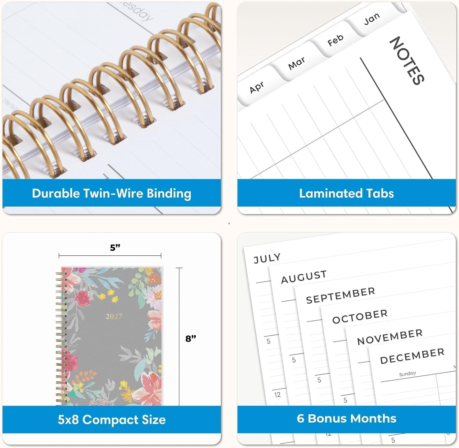 Blue Sky 2027 Weekly and Monthly Planner Calendar, January 2027 – December 20…