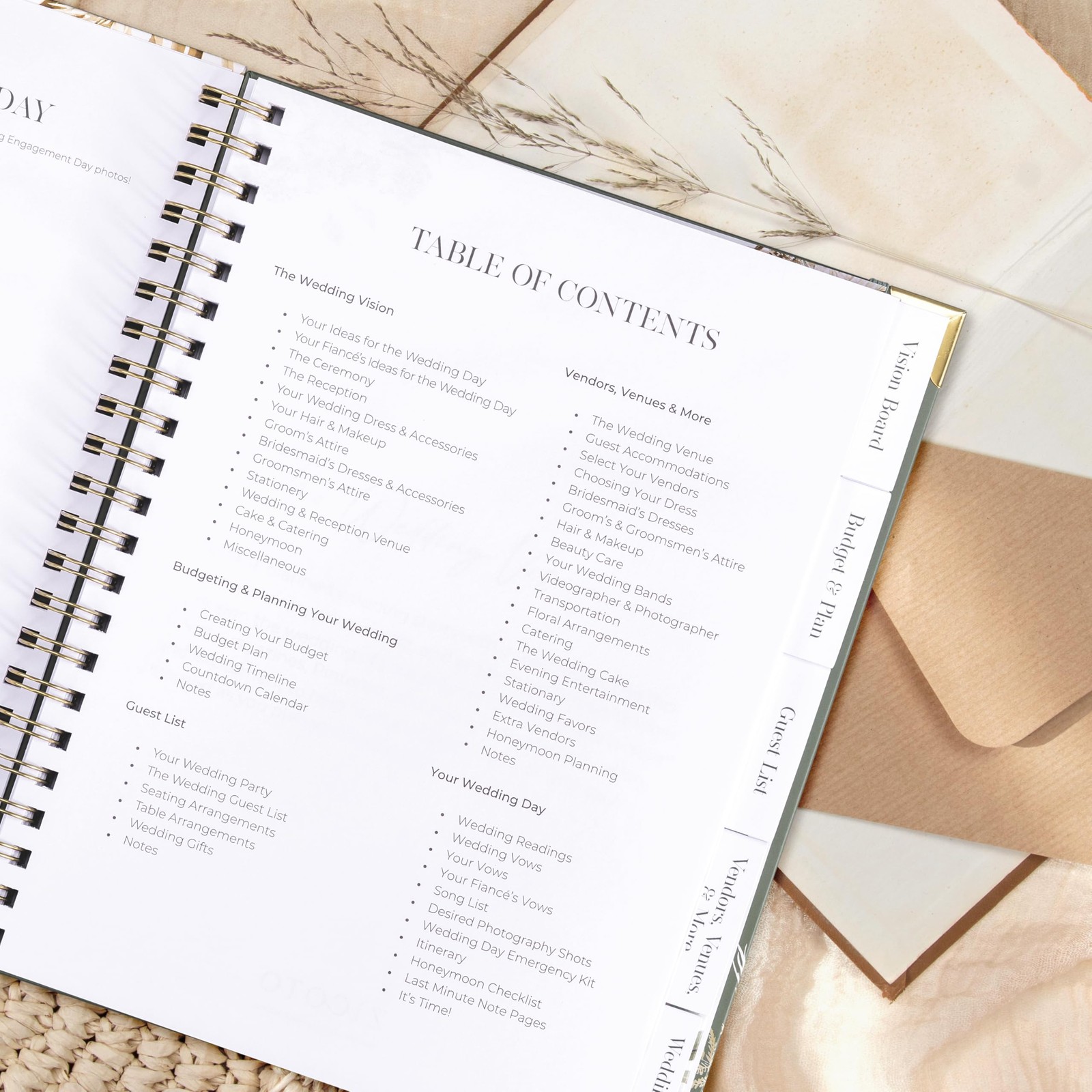 Beautiful Greenery Wedding Planner Book and Organizer – Enhance Excitement an…