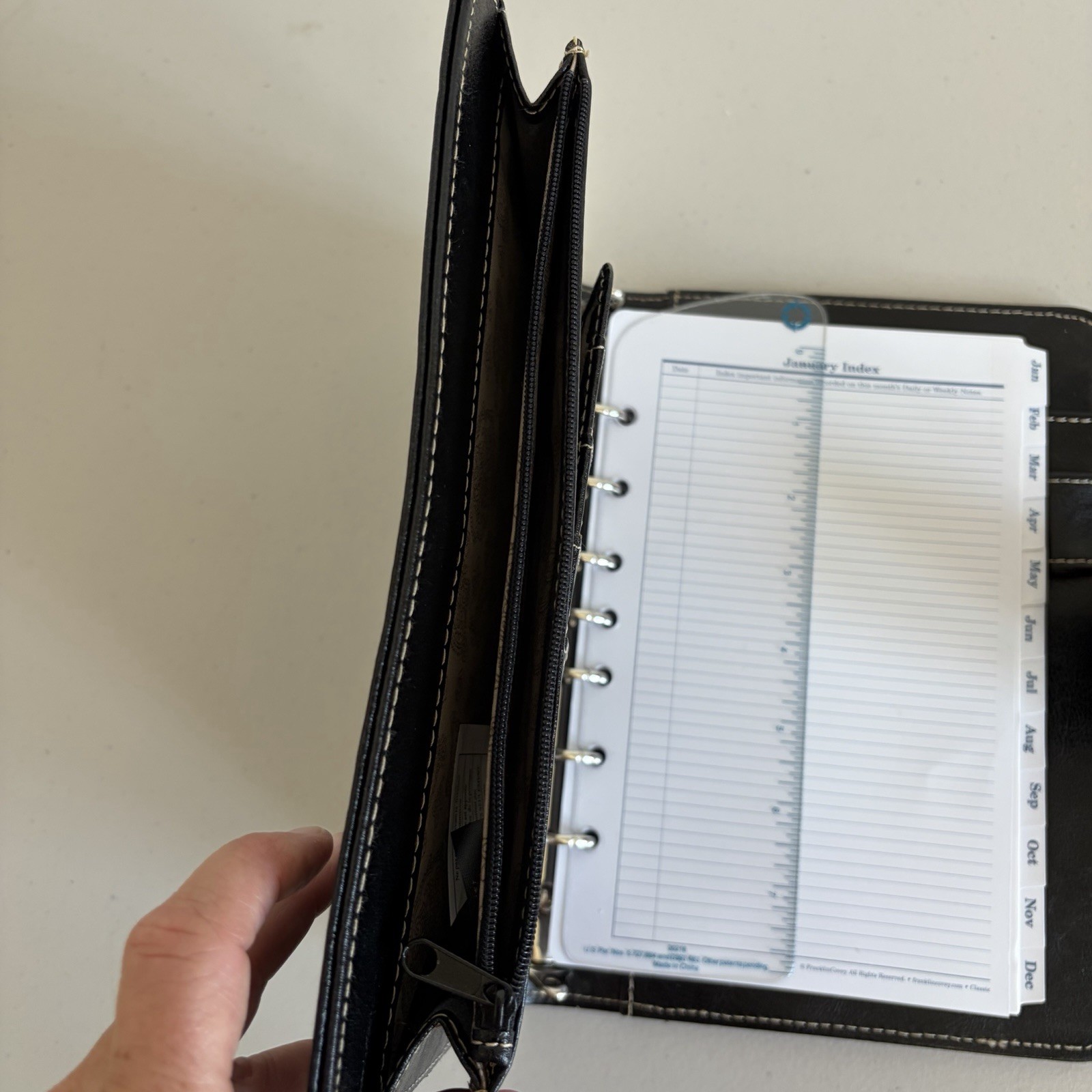 Franklin Covey Leather 7-Ring Notebook Planner Organizer Needs Fillers Black